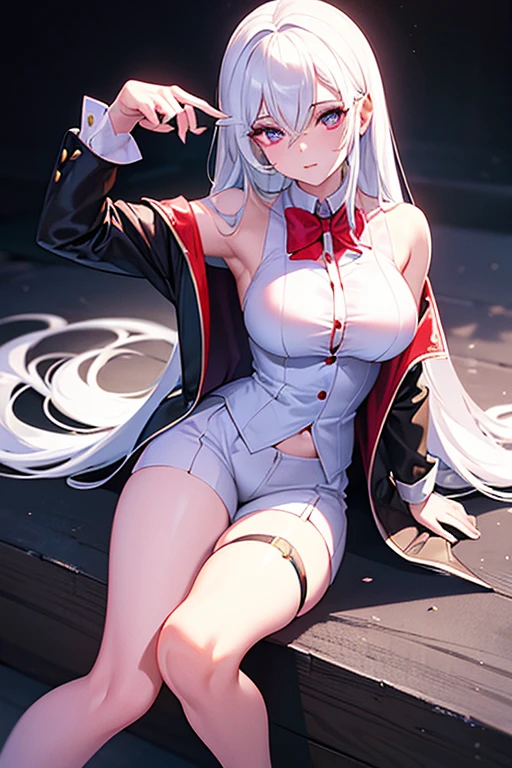 Lift your heels, Sit down and expose your buttocks from the front, Hold your knees, White, suit, long hair, Practical, photography, Lovely, a young japanese woman, 1 girl, beautiful detailed eyes, beautiful detailed lips, extremely detailed face, long hair, slim, 25 years old, wearing sunglasses on her head, black jacket, white button-up shirt, purple gloves, shorts, thigh highs, garter belt, detailed clothing, masterpiece, photorealistic, 8k, cinematic lighting, vibrant colors, elegant, fashion portraitAraffe dressed as a snow White with a red bow and a red bow, Beautiful vampire queen, 臉紅 realistic role play, 《Adventure Treasure》Marceline, anime girl role play, 4K HD snow White hair, Beautiful vampire queen, snow White as a d &D Fighter, snow White, anime role play, role play, Vampire Camilla, Has long black hair, on the street,Torn clothes,big breasts big areolamasterpiece, best quality, high quality, Very detailed CG uniform 8k wallpaper, blossoming landscape, dry place,such as an empty desert, dearest, cunning, mono lake, common tree, 3D digital painting, Award-winning photography, Bokeh, Depth of Field, HDR, bloom, Chromatic Aberration, Reality, Very detailed, Popular on artstation, Popular on CGsociety, Wheels within wheels, High Detail, Dramatic, midjourney's Artwork 1Girl, (Dakota:1.0), blue eyes, Pixie Short Hair, blush, Human Resources Bikini (Large Breasts:1.0), (Large areola:1), , (Pure face_V1:0.5) Increase height Clothes got wet