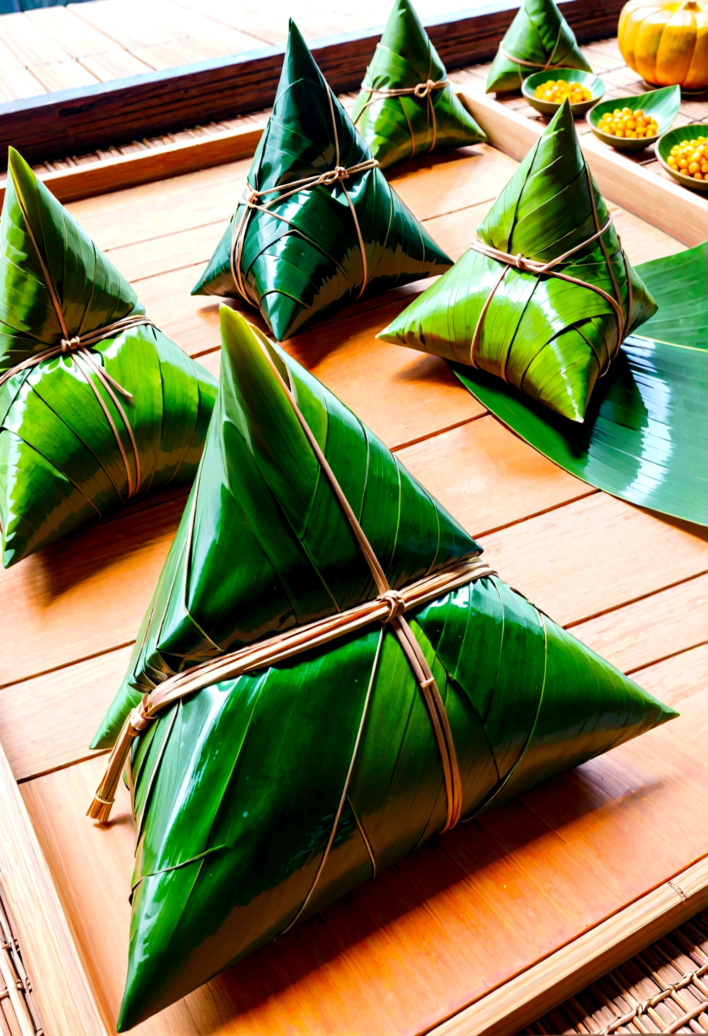 A miniature Eracene，China&#39;Era，A group of people are wrapping giant zongzi with bamboo leaveEra，Extremely creative，TatErauya Tanaka Eratyle。