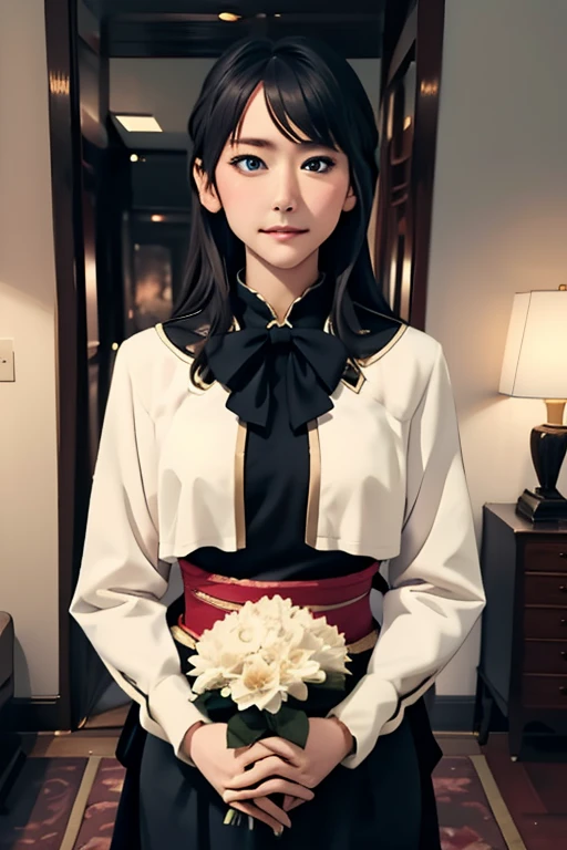 (masterpiece, highest quality), One Girl、女性だが男装でButler、Butler、Butler、Black ceremonial clothing:1.5、head to waste、