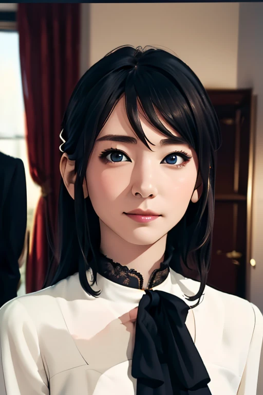 (masterpiece, highest quality), One Girl、女性だが男装でButler、Butler、Butler、Black ceremonial clothing:1.5、head to waste、