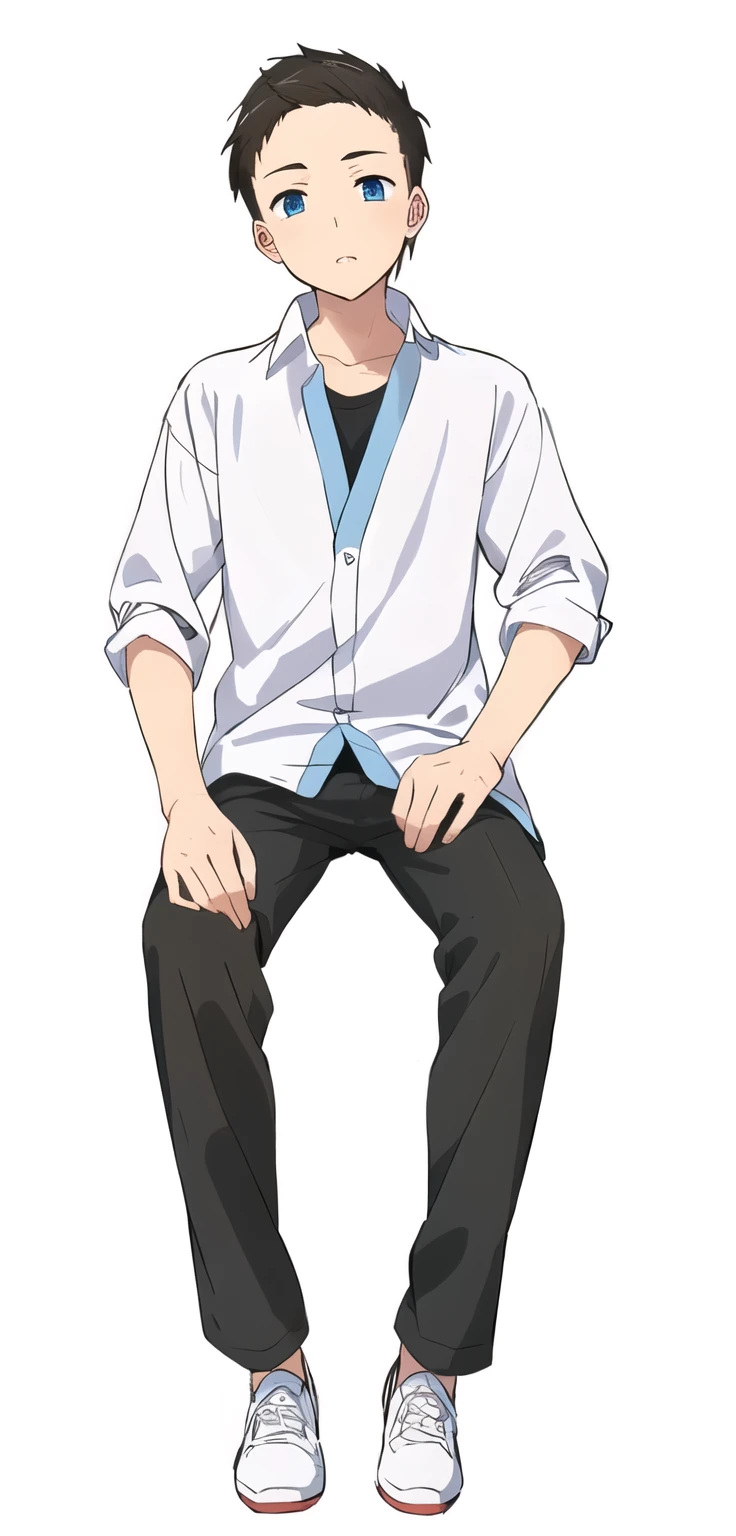 anime boy cute skin white sitting pose