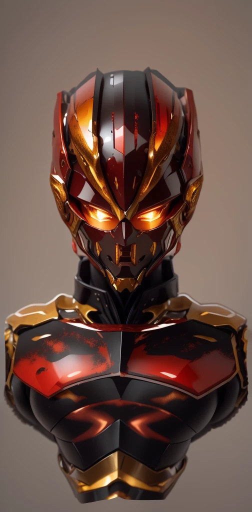 The color changes to red and amber,Some red and amber(Ensure its layering and armor texture,Red is the dominant color,Add some gold for decoration)