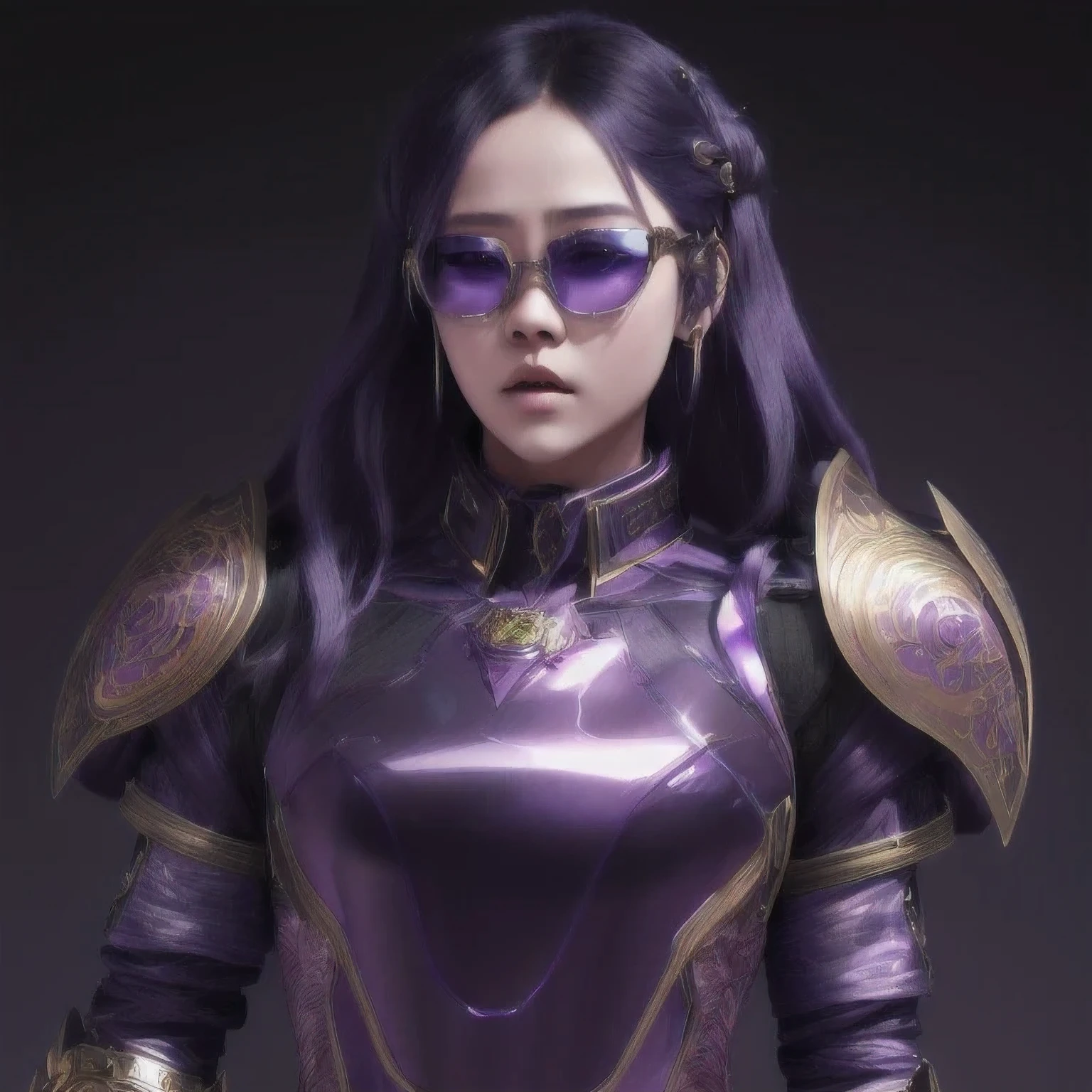 Girl in linen dress poses for photo, Attractive anime girl, Image Quality，Photo anime, OPPO masterpiece, 3D animation realistic, 4K, Artwork in the style of Guweiz, Tick, Oppei Cyberpunk, , Popular on cgstation, surreal anime，there is a 18 years old in a purple dress holding a dragon, wlop and ross tran, ross tran 8 k, fantasy art style, chengwei pan on artstation, a beautiful fantasy empress, ross tran and wlop, ruan jia and artgerm, the dragon girl portrait, ig model | artgerm, artgerm and ruan jia，beautiful 1girl bangs 淡绿 eyes closed mouth ear piercing earrings grey background hair ornament jewelry lips looking at viewer military military uniform nose piercing portrait realistic short hair simple background solo upper body，（（（Bust Close-up）））An award-winning image of a purple pink black robot in a photography competition, equipped with goggles, green sci-fi armor, white armor set, orange obsidian armor, blue armor, and red white heavy armor. Dramatic and smooth copper armor, heavy black stone armor, vine armor, black gold armor, complex brass armor, lock armor, gilded body armor, leather armor, heavy platinum armor