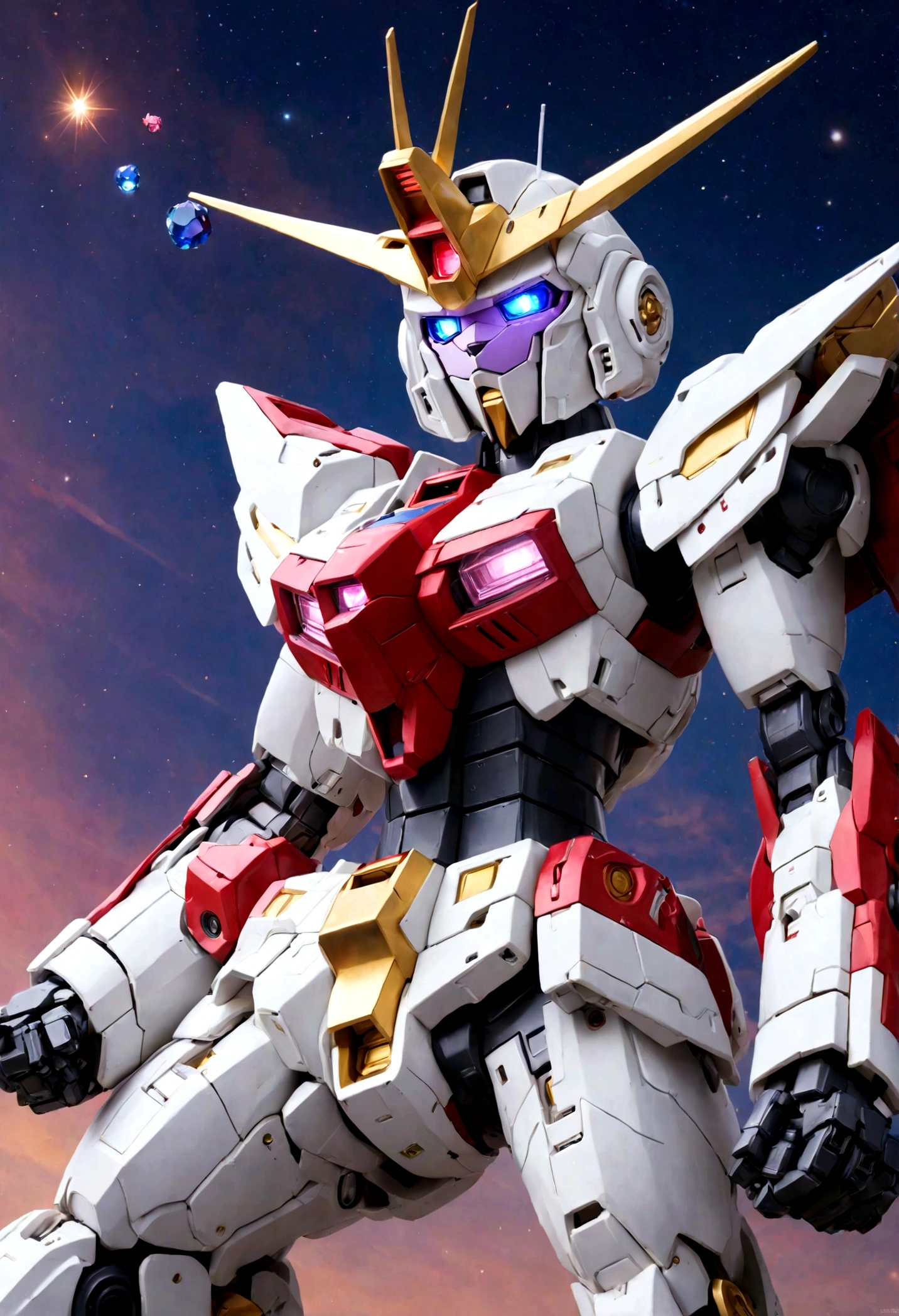 Intricate details, Super Intricate Details, (navel-baring) (Big Gem: 1.3), (girl_Standing_beside_:1.2), Girls, (Perfect detail face, Detailed eyes), BREAK Robot, (Giant Mech, Red and black armor, Blue eyes, Holding a rifle), Starry sky, sky line, Kamen Rider, (Gundam: 1.4), Gold Saint Seiya, Marvel movie Iron Man, (mechs) (Mechanical) (armor), professional RAW color photos, (Back Corner), (Lie down and raise your legs to expose your buttocks: 1.5), (cum on the body, Shoot in the chest, Face, For hair): 1.2) (itting open legs: 1.3), Perfect, (Wide Angle), (Rule of Threes), perfect leg, (Pendants) (Color Gemstones) Knee flexion, perfect foot, Panties close-up, Sweat, water dripping, Best Quality, masutepiece, Super Resolution, (reality: 1.4), 1 girl, Bare shoulders, crazy detail details, (Hip Fold: 1.5), lower chest, Side chest, Unrealistic Engine Style, Boca Effect, David La Chapelle style shots, Bioluminescent color palette: Lilac, Pale gold, Pale pink, bright white, Wide Angle, Ultra-fine, cinematic still life, Vibrant, saquimica style, Perfect eyes, highest image quality 16K, inspired by Canon EOS R 6 "Chaos 50,--, Harry Winston A masterpiece of mole photography under the eyes, Ray tracing, surrealism, Textured skin