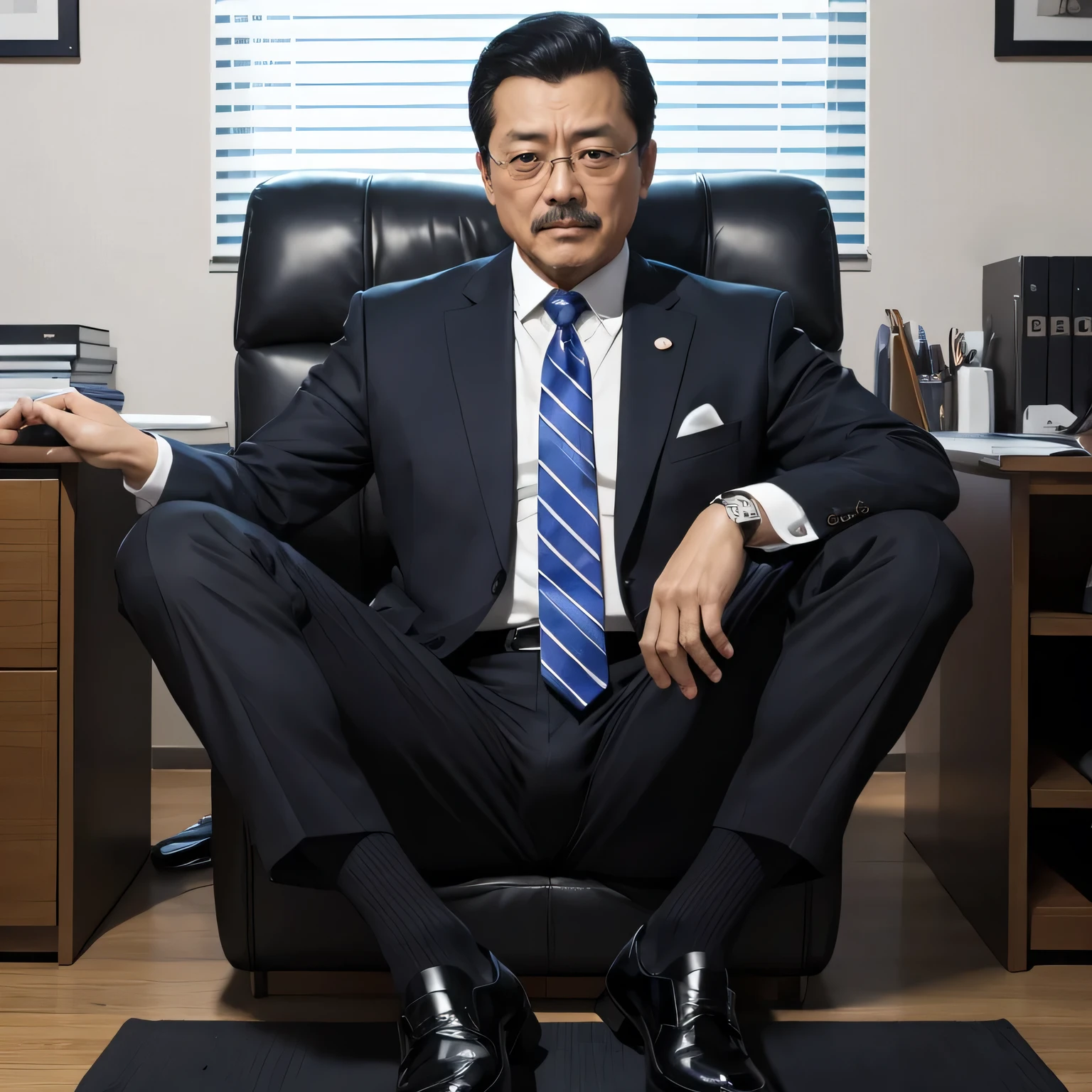 55 years old，Kogoro Mori，uncle，child，Convex，sitting in office，Black socks，anti-slip leather shoes，beard，Tenacity，HD，artwork，A face full of enjoyment，Very shy，Open your legs，wear a suit，Large pectoral muscles with male sex characteristics，The crotch has columnar protrusions，Sprinkle milk on the crotch，God&#39;s Perspective，Take off your pants，Floor perspective, Ecstasy expression/sex(Milky white, translucent mucus in the abdomen and chest)