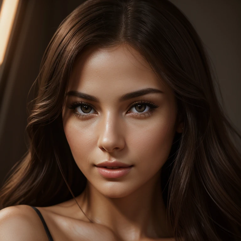 (Felicity Feline adult actress),(detailed realistic full body picture of beautiful woman with long wavy black hair,gorgeous brown eyes,full lips,natural skin,beautiful detailed face,delicate feminine features),large ,(photoshoot in studio,soft natural lighting,cinematic composition),(highres,best quality,4k,ultra-detailed,realistic,photorealistic:1.4),(digital painting,oil painting,hyper-realistic,highly detailed),(warm color palette,cinematic lighting), (only single woman),