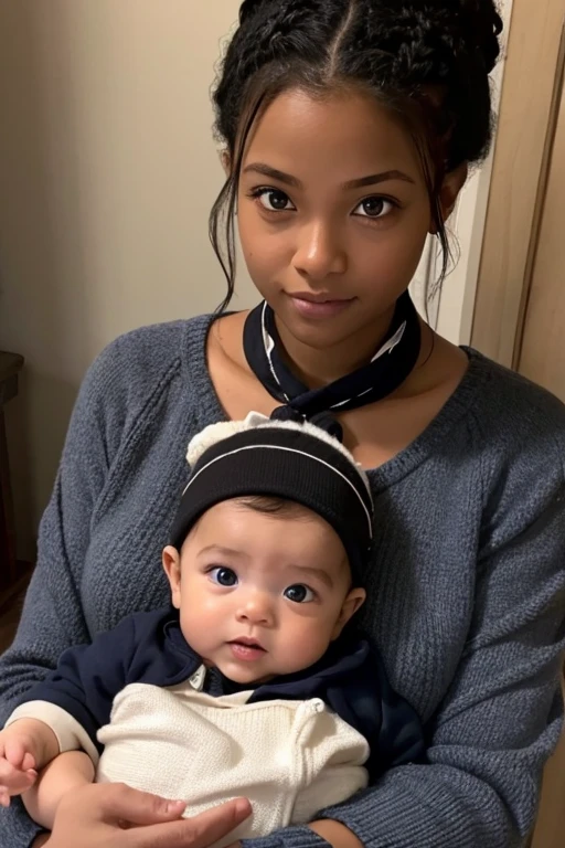 Negroid、female、Holding a baby