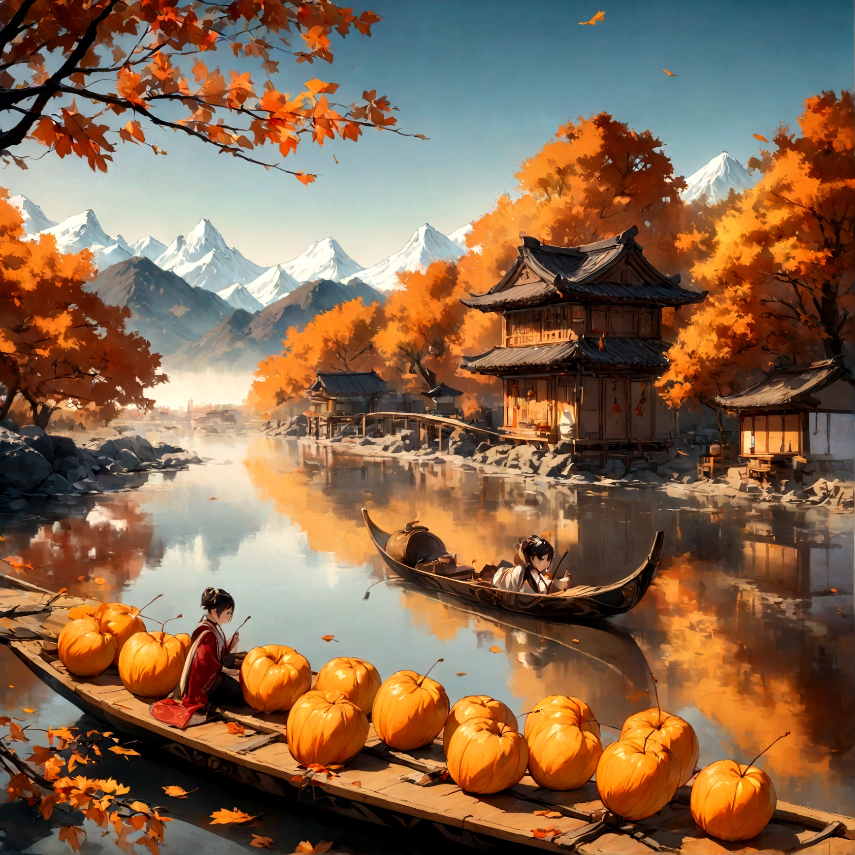 best quality,4k,8K,High resolution,masterpiece:1.2,Extremely detailed,(Practical,photoPractical,photo-Practical:1.37),Dragon Boat Festival,dragon boat race, Traditional Chinese style,beautiful,tranquil background,landscape,Mist Mountains,Cherry tree,The gurgling river,Ancient buildings,delicate brushstrokes,Rich colors,Golden autumn leaves,Peaceful atmosphere,Cultural Heritage,Soft lighting,Reflections on the water,Poetic and elegant composition,artistic depiction,Beautiful movements,Traditional Musical Instruments,A fusion of tradition and nature