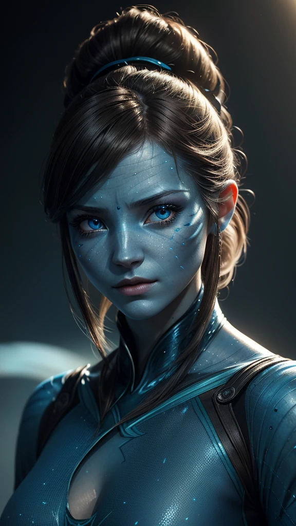 Emma Myers, wearing "Avatar" costume sexy clothes transparent. professionally retouched, soft lighting, realistic, smooth face, perfect eyes, sharp focus on eyes, 8 k, high definition, insanely detailed, intricate, elegant. in a natural background.
