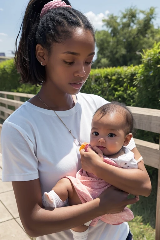 Negroid、female、Holding a baby