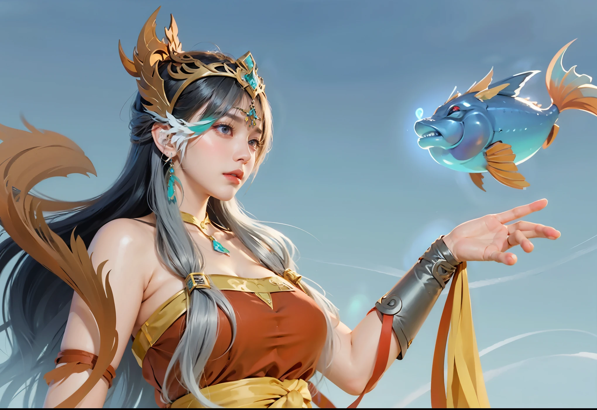 a close up of a woman(Lunox mlbb)black white hair and outfit, big booobs , shadowbringers cinematic, 4 k detail fantasy, a beautiful fantasy empress, game cg, xianxia fantasy, xianxia hero, 2. 5 d cgi anime fantasy artwork, cinematic goddess close shot, ruan jia and artgerm, wow 4 k detail fantasy, hyperdetailed fantasy character
