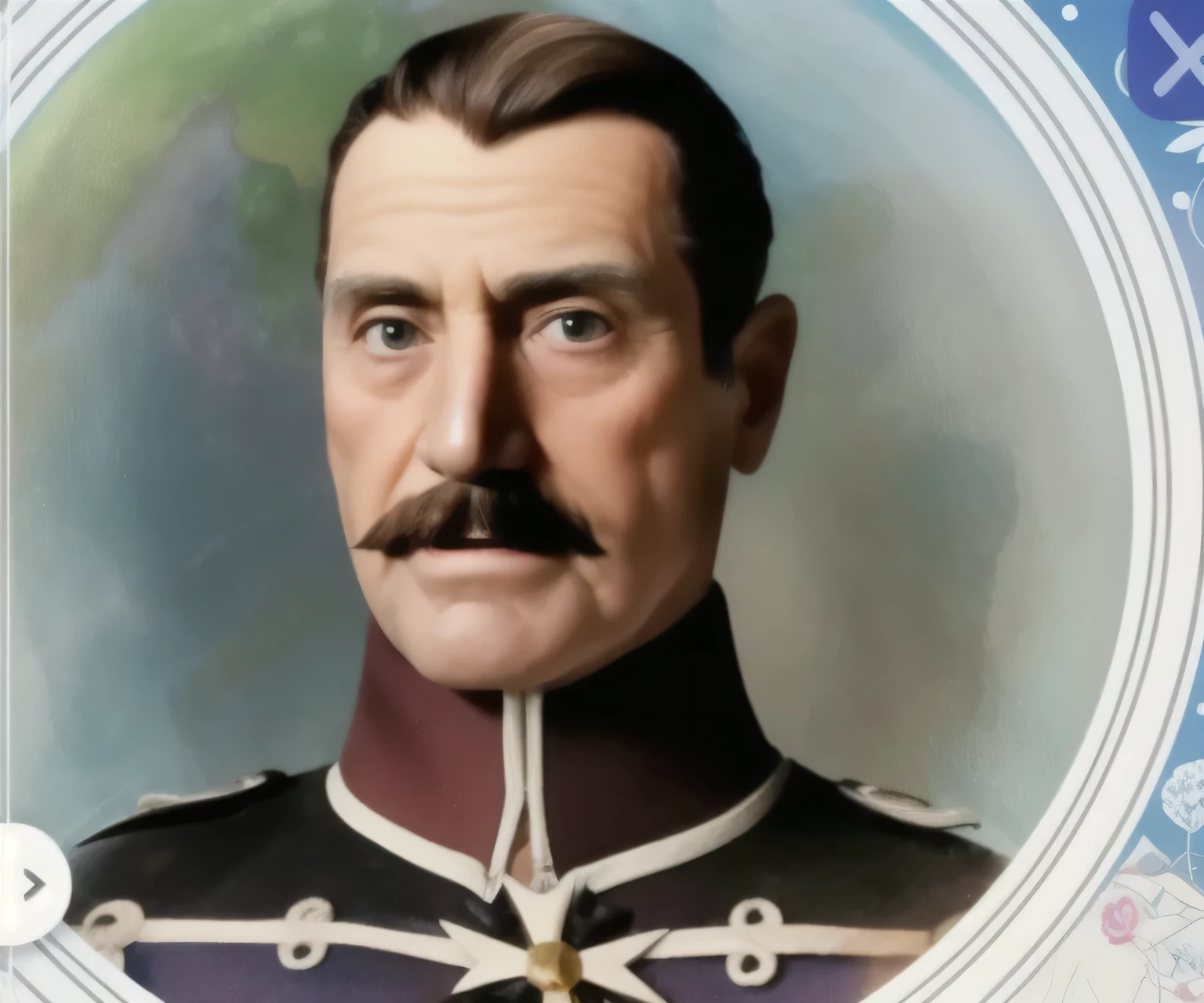Hombre, ,he is 90 years old ,arrugas tiene frente , bigote