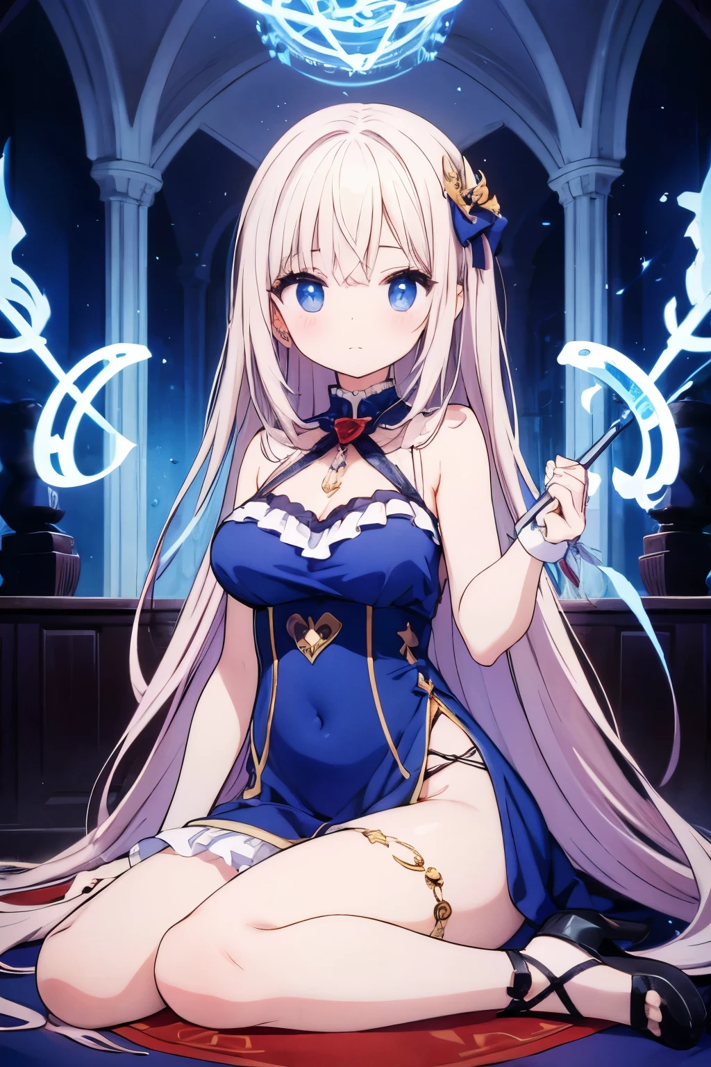 Sit in the magic circle　beautiful girl