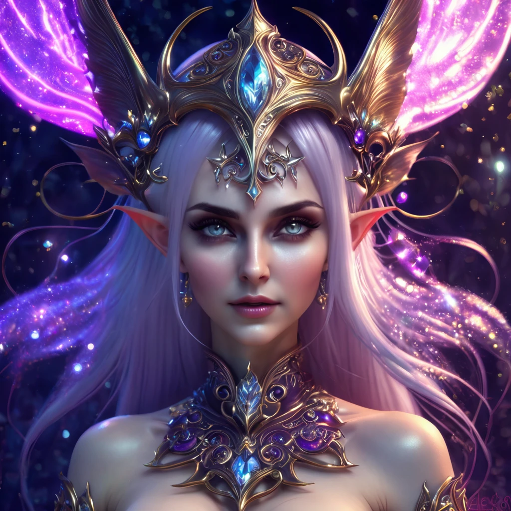 Magic topless elfess, open vagina