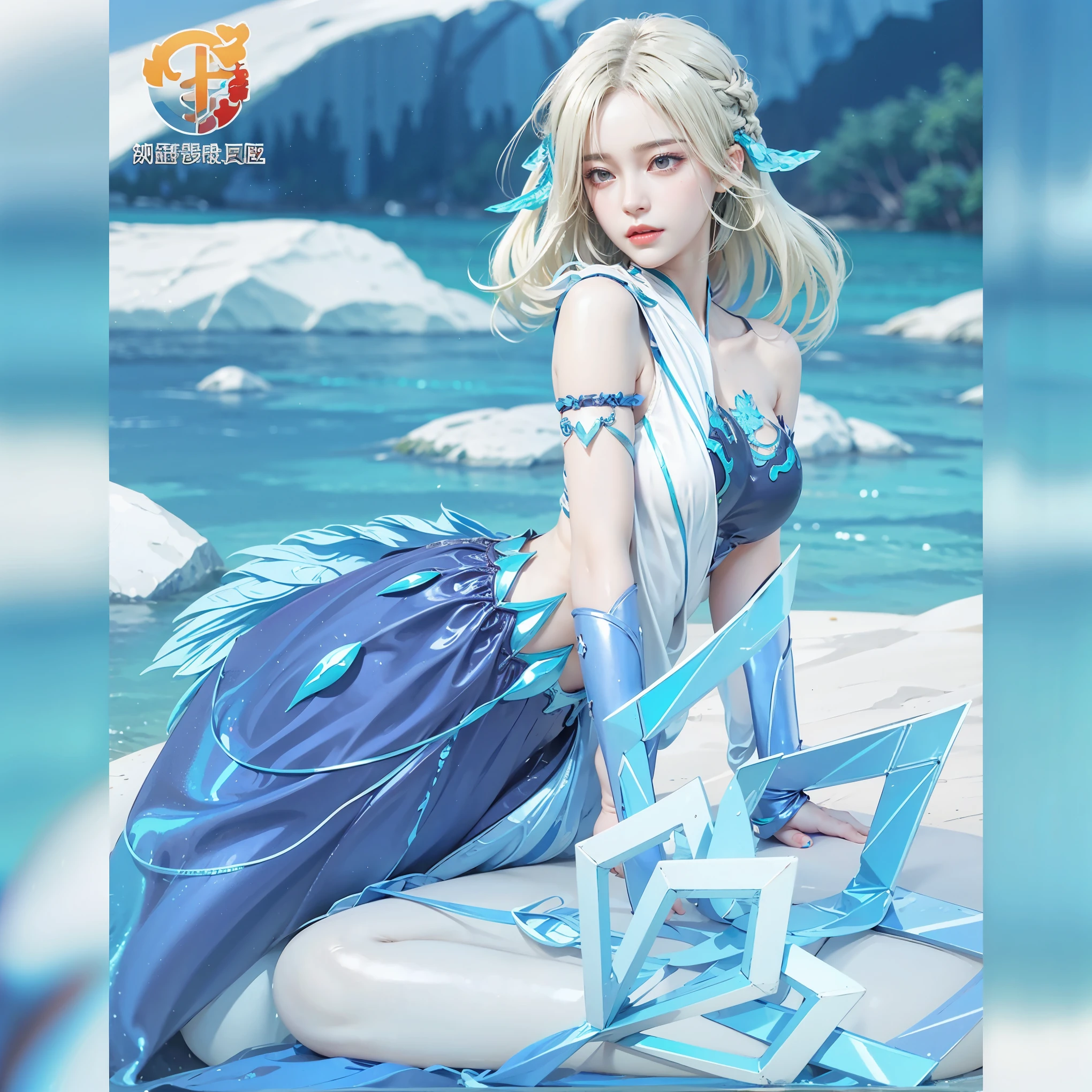 a close up of a girl Blonde hair , big booobs , shadowbringers cinematic, 4 k detail fantasy, a beautiful fantasy empress, game cg, xianxia fantasy, xianxia hero, 2. 5 d cgi anime fantasy artwork, cinematic goddess close shot, ruan jia and artgerm, wow 4 k detail fantasy, hyperdetailed fantasy character