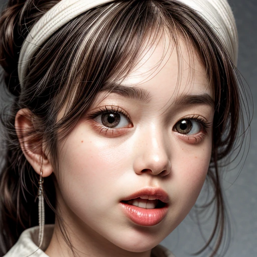 (best quality, 4k, highres, highres face details),18 yrs old, 1girl, solo, athletic figure, tan skin, perfect nose, perfect lips, fake lashes, modest bust size, deep cleavage, pretty face, cute face, wearing a black bikini, soaking wet, brown hair, short curly hair, crossed bangs, brown eyes, constricted pupils, hair ribbon, hoop earrings, cinematic lighting, Ultra-Wide Angle, Canon, Hyperrealism, UHD, masterpiece, textured skin, high details, best quality, detailed eyes, detailed iris, full body image