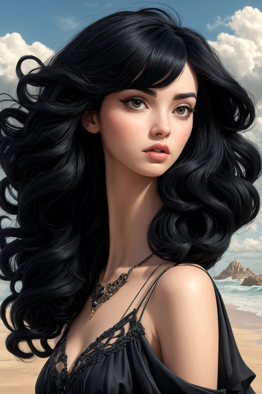 black hair, Surrealism, 8k, super detail