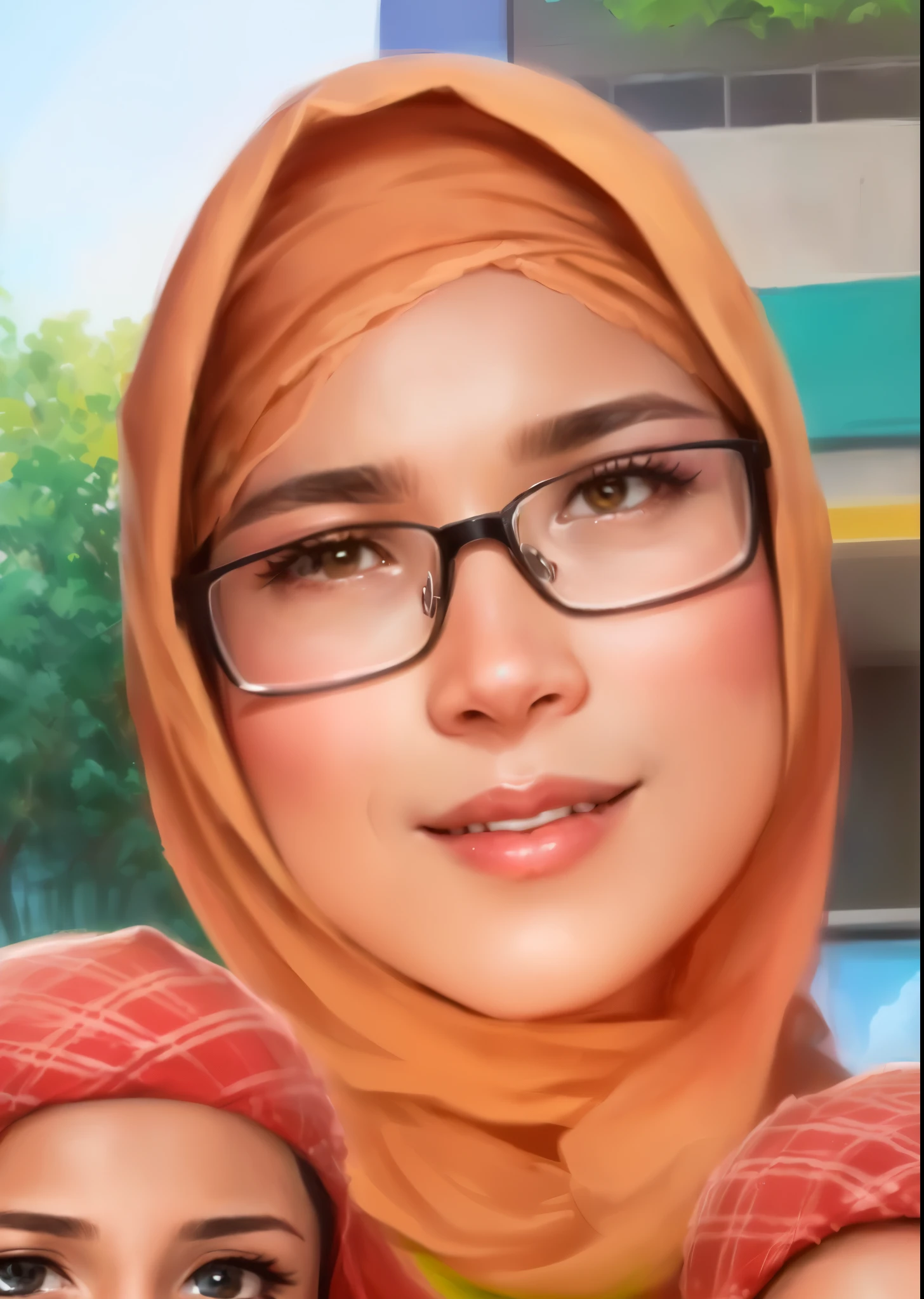 ((WEARING LINGERIE BRA)), Spectacles, Coats, Shiny Breasts, ((Hijab)), ((62 years old)), "Plumpers", ("Gold Hijab Floral pattern Naked"), "G-String & Thong", "Oki Setiana Dewi", ("Rainbow Hijab Floral pattern Naked"), Chubby Wearing Lace Bra & Short Hairy Pussy, "Facial expression in Happy Smile", "Rainbow", "Red Lips", "Bokeh", "Very Happy facial reaction", (Heavy Huge Breasts Tits), Background of beach bali, fat chubby, ((HEAVY NIPPLES)),