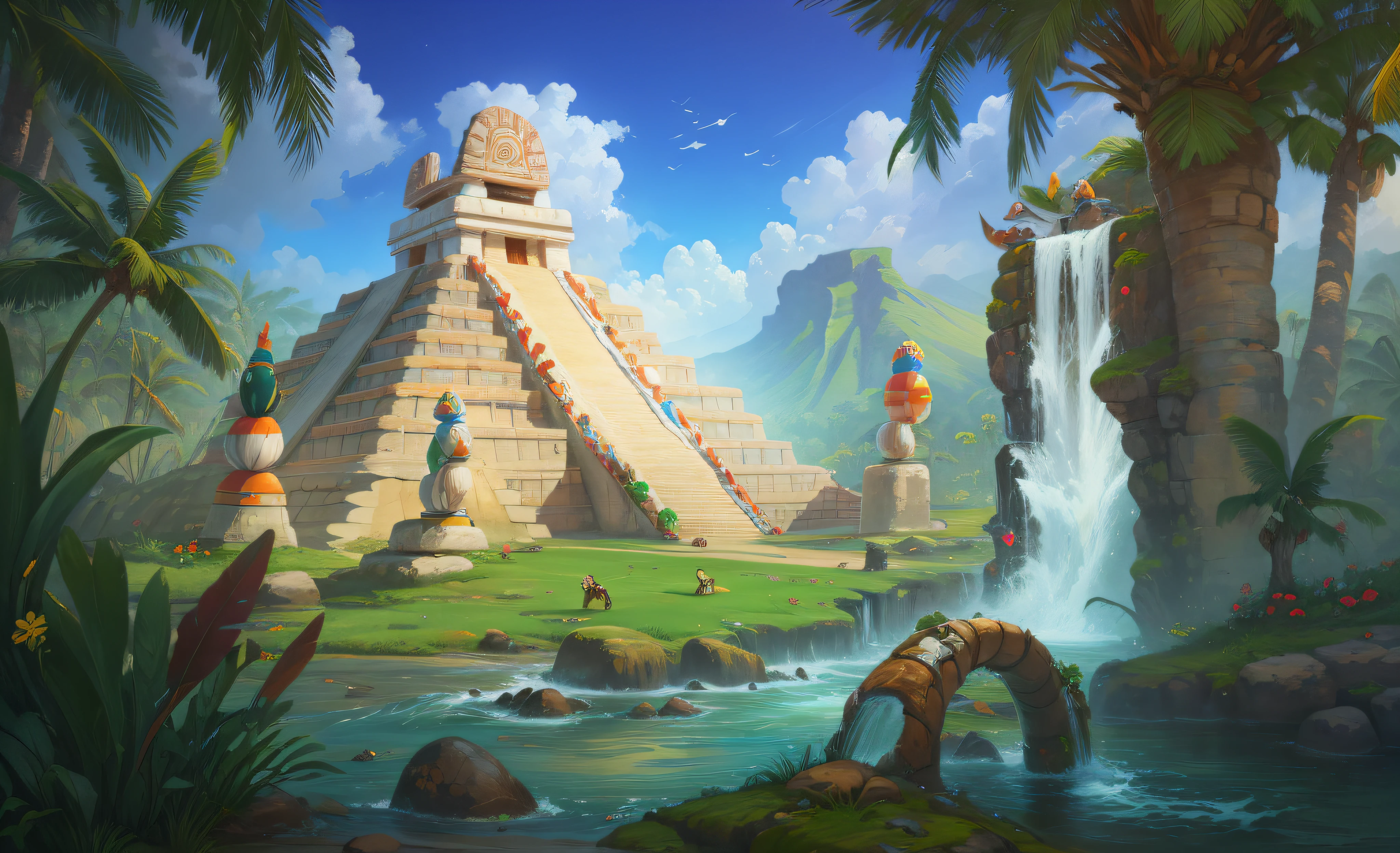 Background with,mayan,Hawaiian Nation,gameicon,highest masterpiece,high qulity