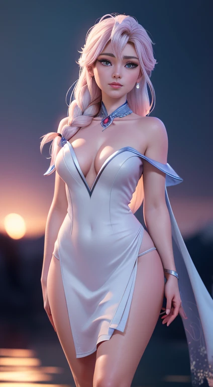 (elsa frozen-rose quartz SU mezclando modelos .) (ultra FUSION) Highly detailed CG unity 8k wallpaper, style shot, complex, high detail, dramatic, highest quality movie still image, very detailed, masterpiece, best quality, character design, Elsa, Elsa from Frozen,Pink Diamond fusion (( Dark style)), realistic ultra-detailed rendering style, natural light, sharp character design, (hard focus, 8k), (((natural skin texture))), 8k textures, soft cinematic lighting, adobe lightroom, dark room, hdr, Sophisticated, Elegant, Rich Detail, Sharp Focuilm Look) )), Soothing Tones, Detail Frenzy, Intricate Detail, Super Detail, Low Contrast, Soft Film Lighting, Dull Colors, Exposure Blending, HDR, Fade, 35mm, f/1.4, ISO64, f16, 25 sec.