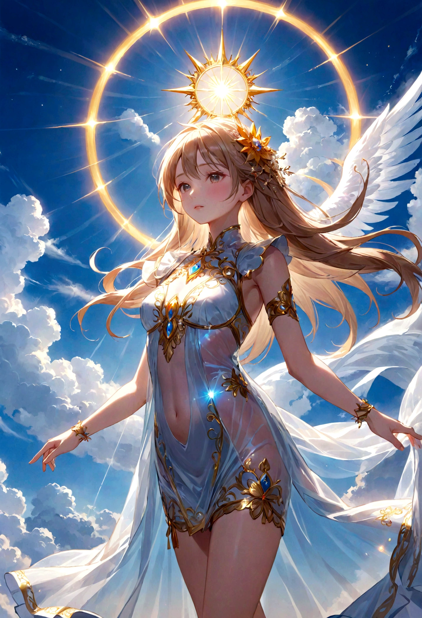 heaven Dazzling Light god々Shii Intense light sun 後ろ姿の女god Transparent appearance