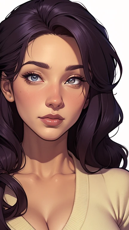 Fundo branco um close up de um desenho animado de um homem e uma mulher, arte de pintura digital dos desenhos animados, pintura digital de desenho animado, arte em quadrinhos ocidental, arte dos desenhos animados style, arte dos desenhos animadosstyle, por Jason Chan, por Ryan Yee, arte dos desenhos animados, western comic style, arte conceitual de desenho animado, cartoon style illustration, velho Oeste, detailed fanartClose up of a woman with long hair and a sweater, cabelo castanho encaracolado, linda modelo, retrato de alta qualidade, medium portrait soft light, parece a jovem liv tyler, retrato colorido, linda mulher, cabelo loiro cacheado | d & d, beautiful portrait lighting, uma linda jovem, modelo muito lindo, Retrato de 50mm, medium - long cabelo castanho encaracolado