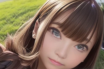 ((Night Grassland、Sleeping on the grass looking at the sky))、((Sleep on your back、Watch the night sky、Stargazing))、1 Japanese girl、high school girl、Serafuku、Sailor suit、high school girl制服、Bob Hair、Brown Hair、Big Breasts、Beautiful Face、Slender body、Accurate Face、Accurate limbs、Detailed landscape、masterpiece、Raw photo quality、16k、((The camera is looking from above))、