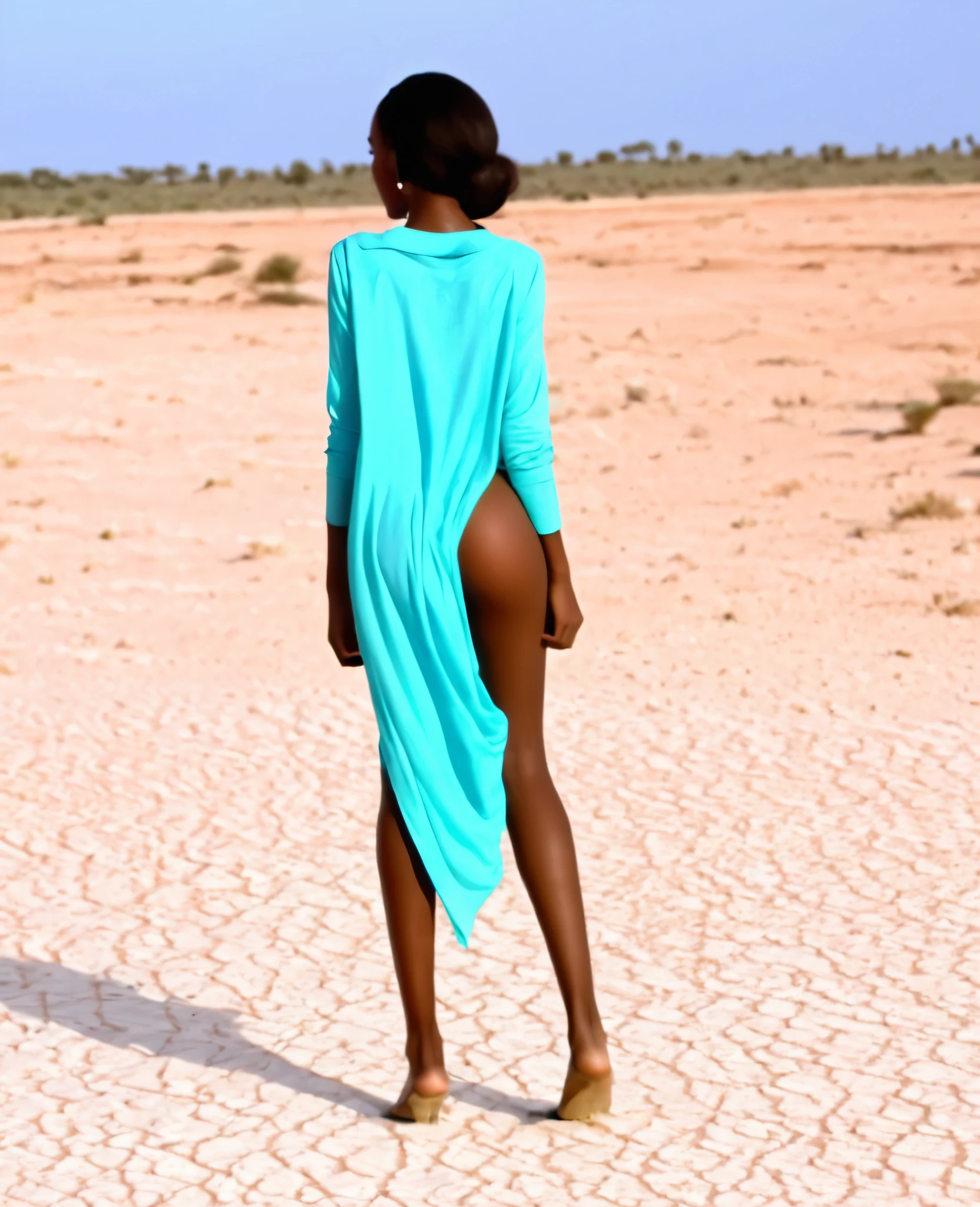 Pretty Somali girl, ,perfect butt, walking on desert, long legs, piernas bien contorneadas,