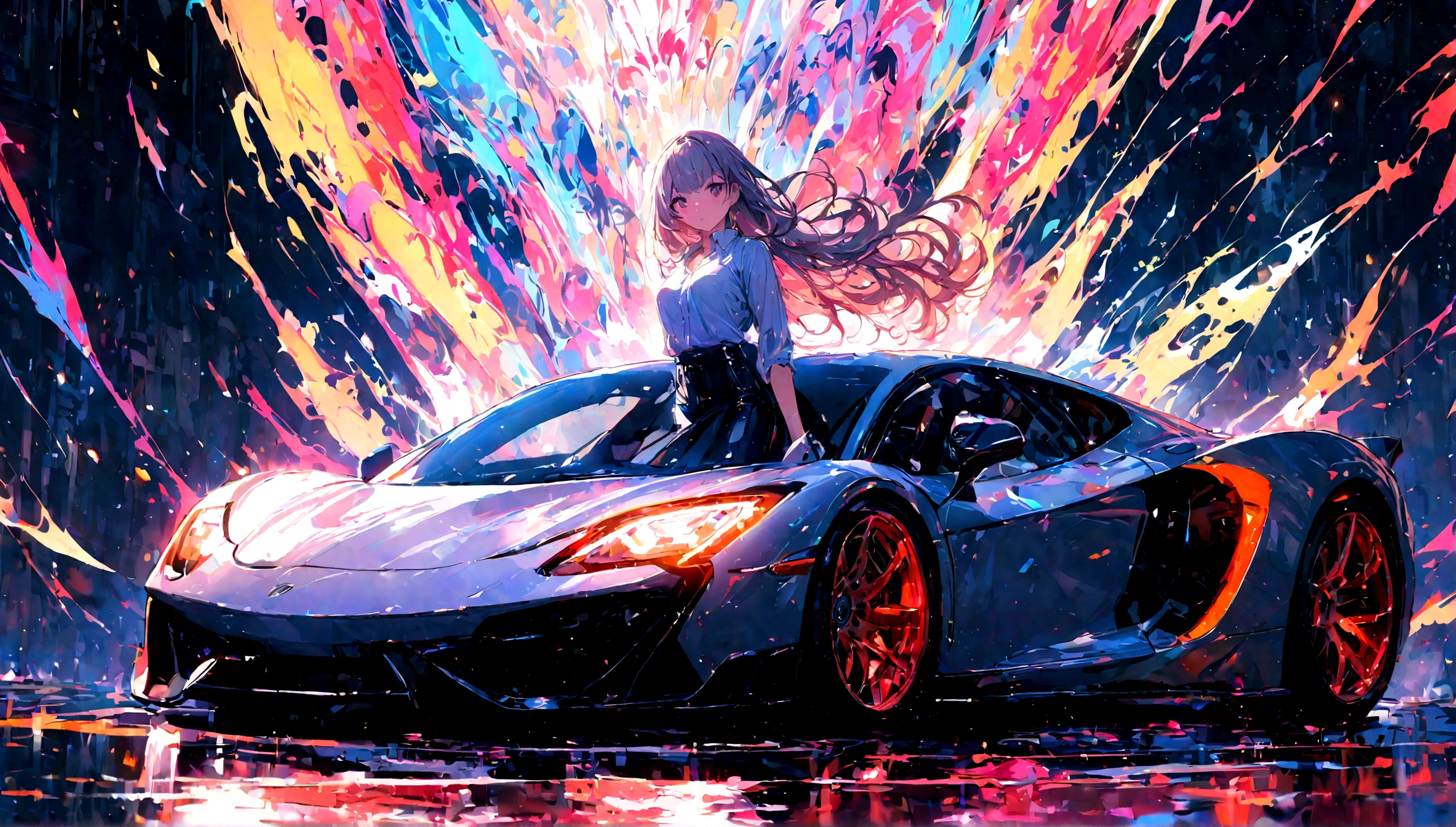 girl with a supercar