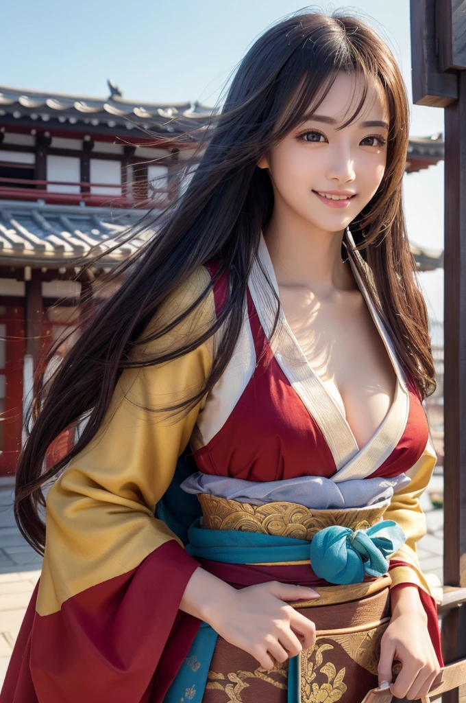 highest quality、8k Masterpiece、超A high resolution、(Photorealistic:1.3)、RAW Photos、1 girl、Plain crimson Japanese kimono、geta、Silvery white super long hair、Long Hair、Glowing Skin、1. Super beautiful female samurai soldiers、((Ultra-Realistic Details))、Portrait、Global Illumination、Shadow、Octane Rendering、8k、Super sharp、Beautiful breasts、Metal、Cold colors、、Very intricate details、Realistic Light、CGSoation Trend、Beautiful Eyes、Shining Eyes、Looking into the distance、Neon Details、２０age、Too beautiful face、Intelligence、Obscene、Sexy、Moe、smile、whole body、Healthy Body、The background is Yoshiwara at night during the Edo period.、On the roof、love、Charm、mischievous、More sexy、Hands on chest、Make your background more vibrant、Fantasy、Angle to toes、Whiter skin、Standing posture、More realistic facial features、smile、Retrospective、wide shot、full body、More realistic Japanese faces、Hair flowing in the cold wind、Japanese sword