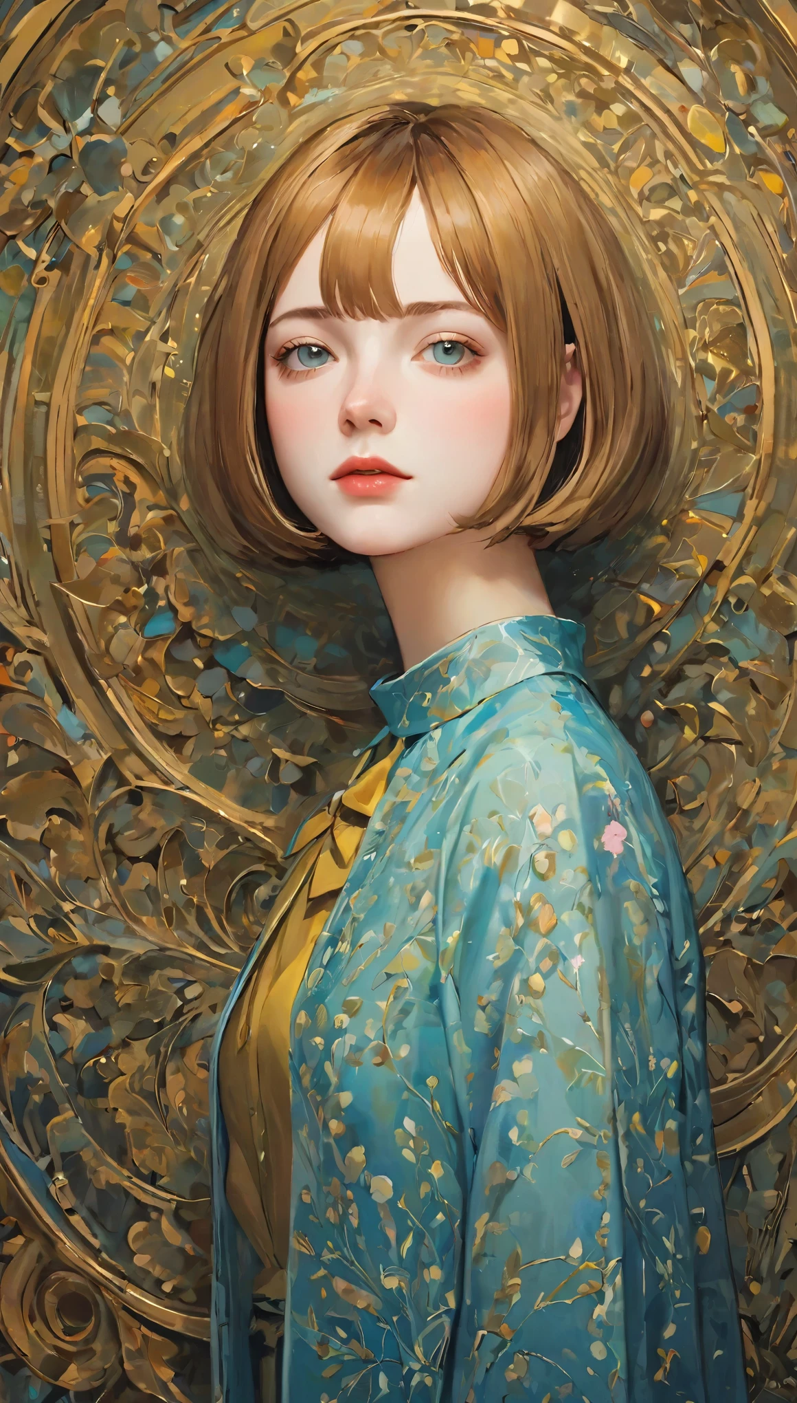 masterpiece, highest quality, 1. woman,  ************, pretty girl,((short hair)), Surrealism