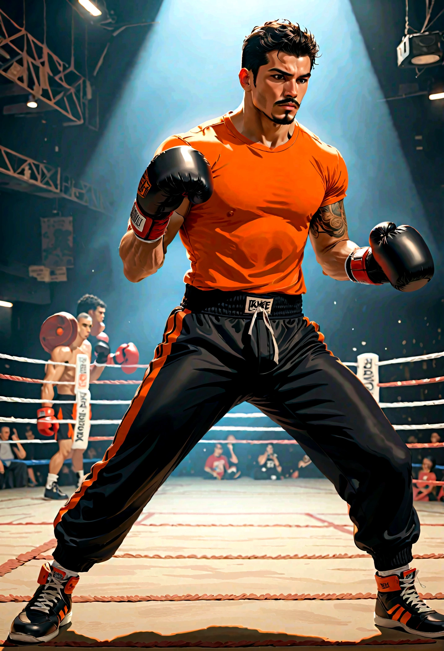 Make a very thin mega flyweight boxer with a weight of 48 kilos and 1.70m tall with the nickname of falcon