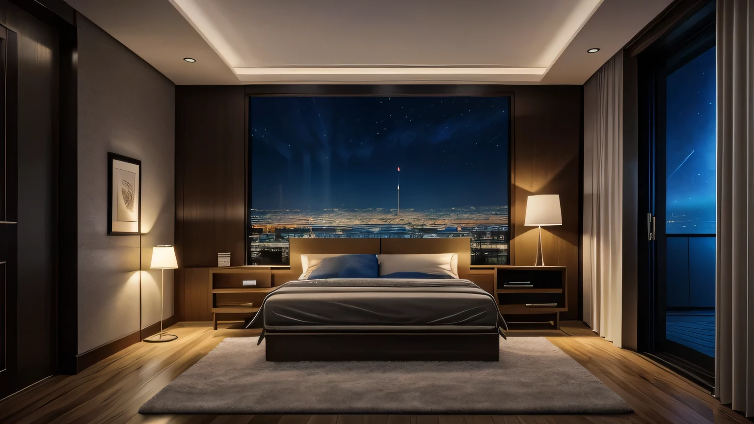 Night Room background realistic 4k