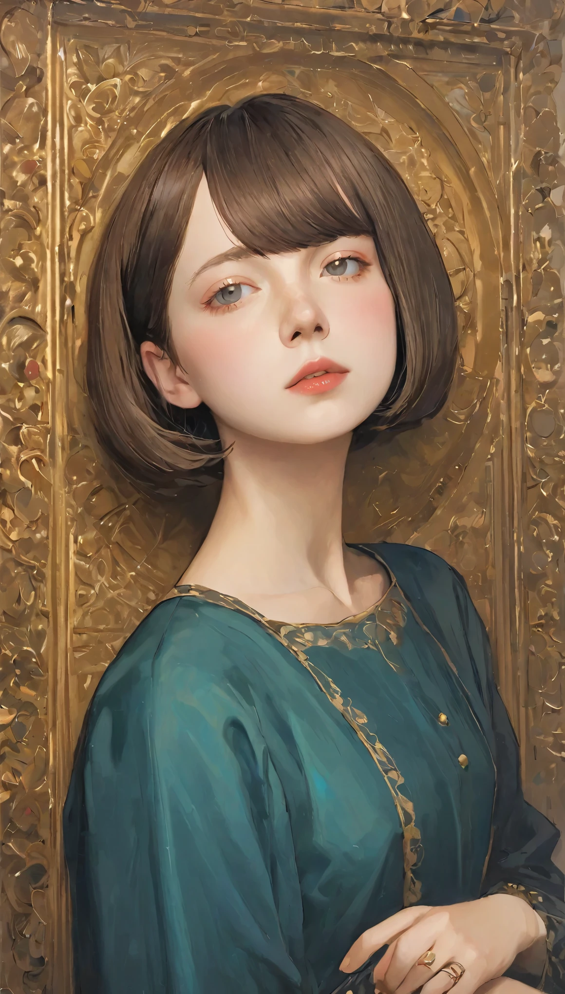 masterpiece, highest quality, 1. woman,  ************, pretty girl,((short hair)), Surrealism