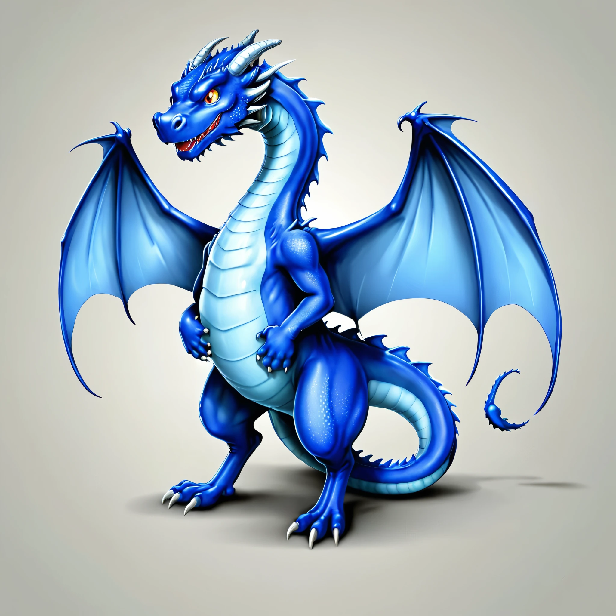 blue dragon , full body , 8k , vector illustration