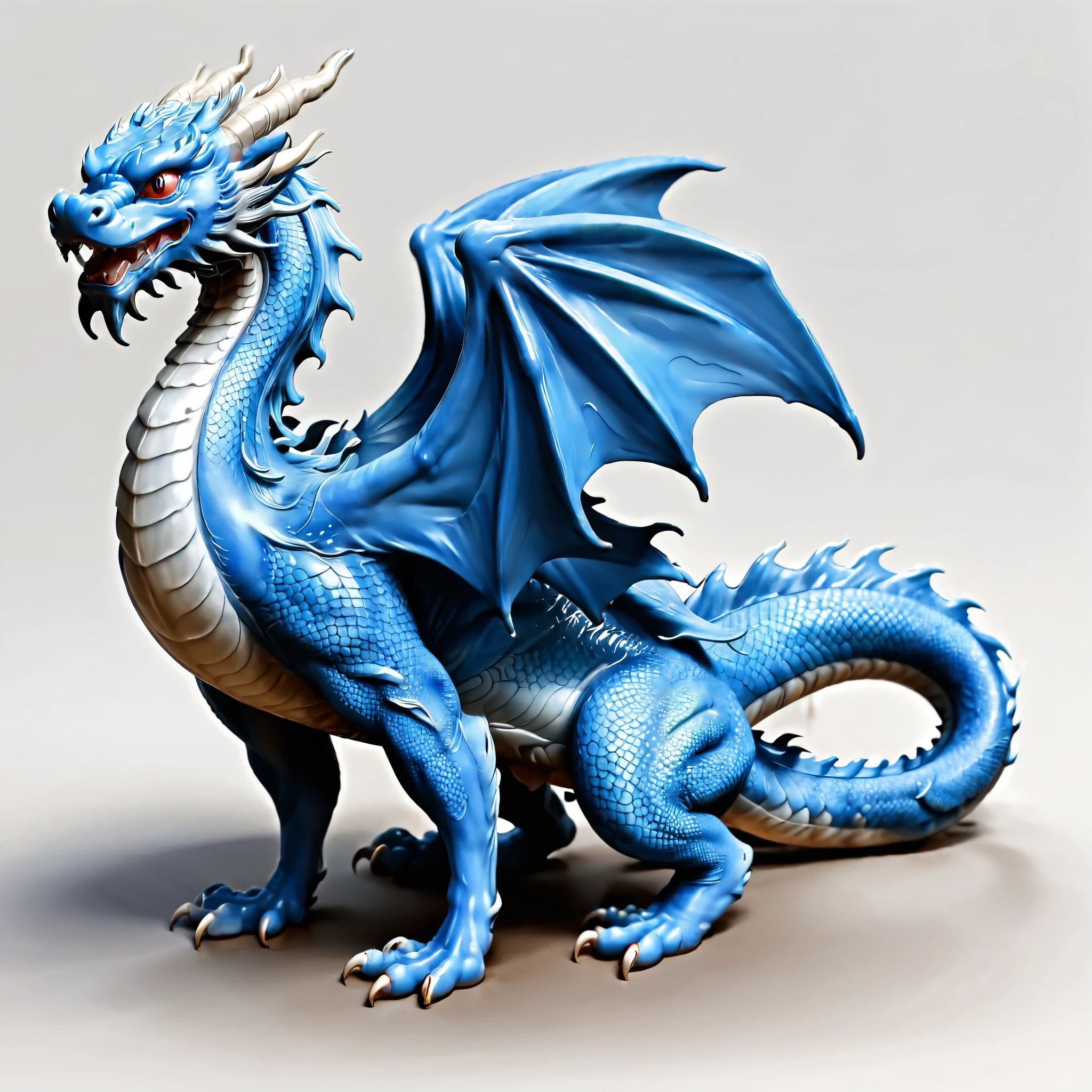 blue dragon , full body , 8k , vector illustration