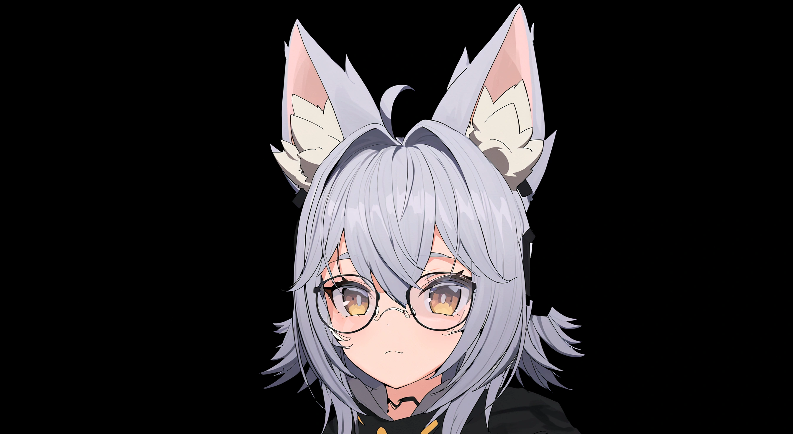 anime girl with cat ears and glasses,, wolf ears, neferpitou, anime girl with cat ears, vrchat, anime moe artstyle, from arknights, girl with cat ears, holo is a wolf girl, woman with cat ears, nekomimi, anime catgirl, headshot of young female furry, with glowing yellow eyes
