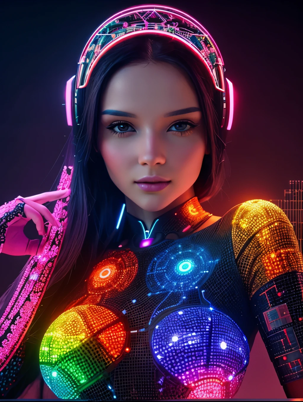 An image that shows the beauty of artificial intelligence, including symbols and circuits that overlap with an impressive palette of vibrant and captivating colors. Jenya.d 