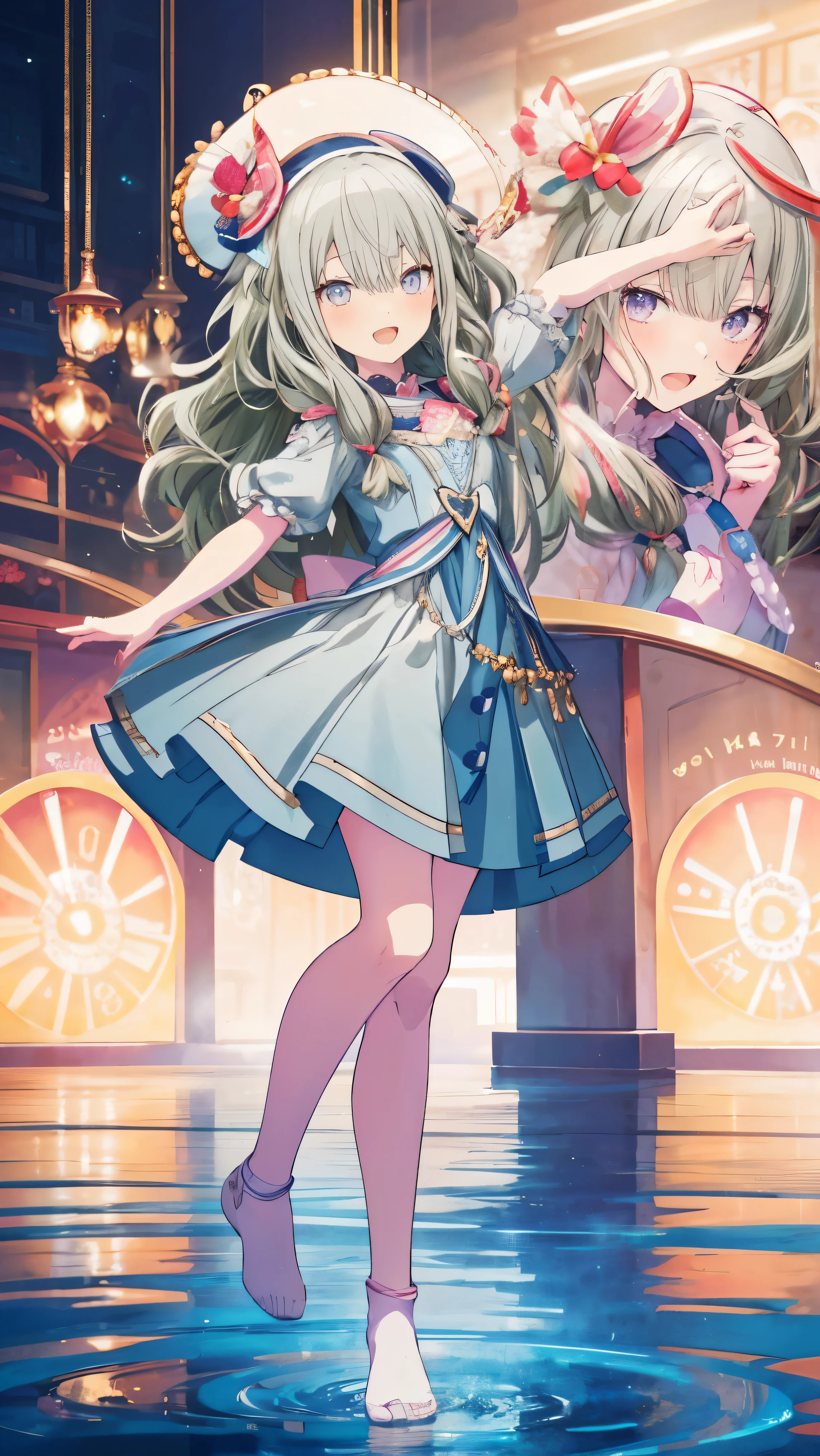 masterpiece、Best image quality、最high quality、1 person、、Girl、 (Open Mouth Smile), independent , Cute pose, masterpiece, Anime art style, Cute moveost detailed, high quality、Shiny Hair、Very fine and beautiful bright eyes、nose blush、spoken heart、Very detailed, clear and beautiful face, Awards, (((Anatomically correct)))、full BODY