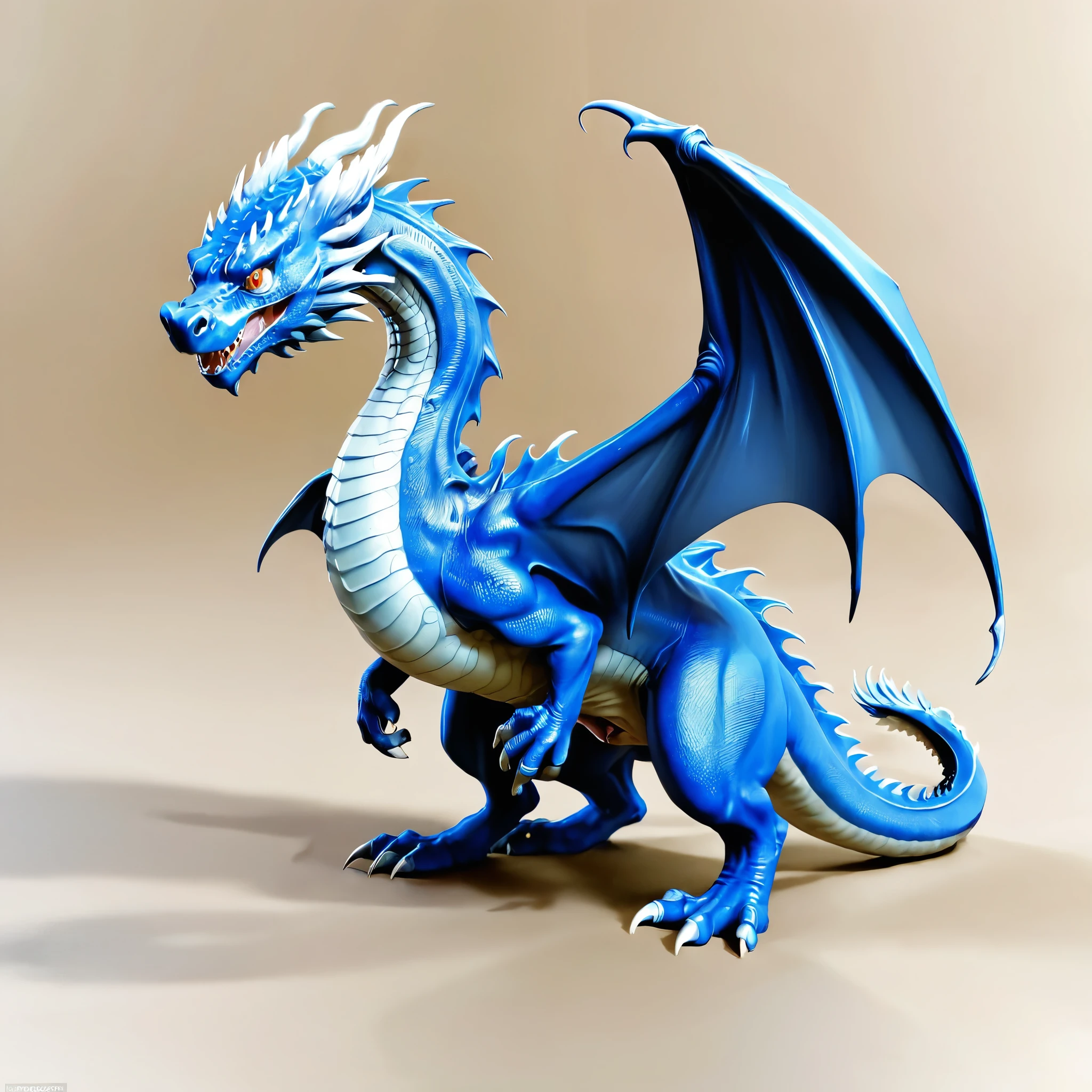 blue dragon , full body , 8k , vector illustration