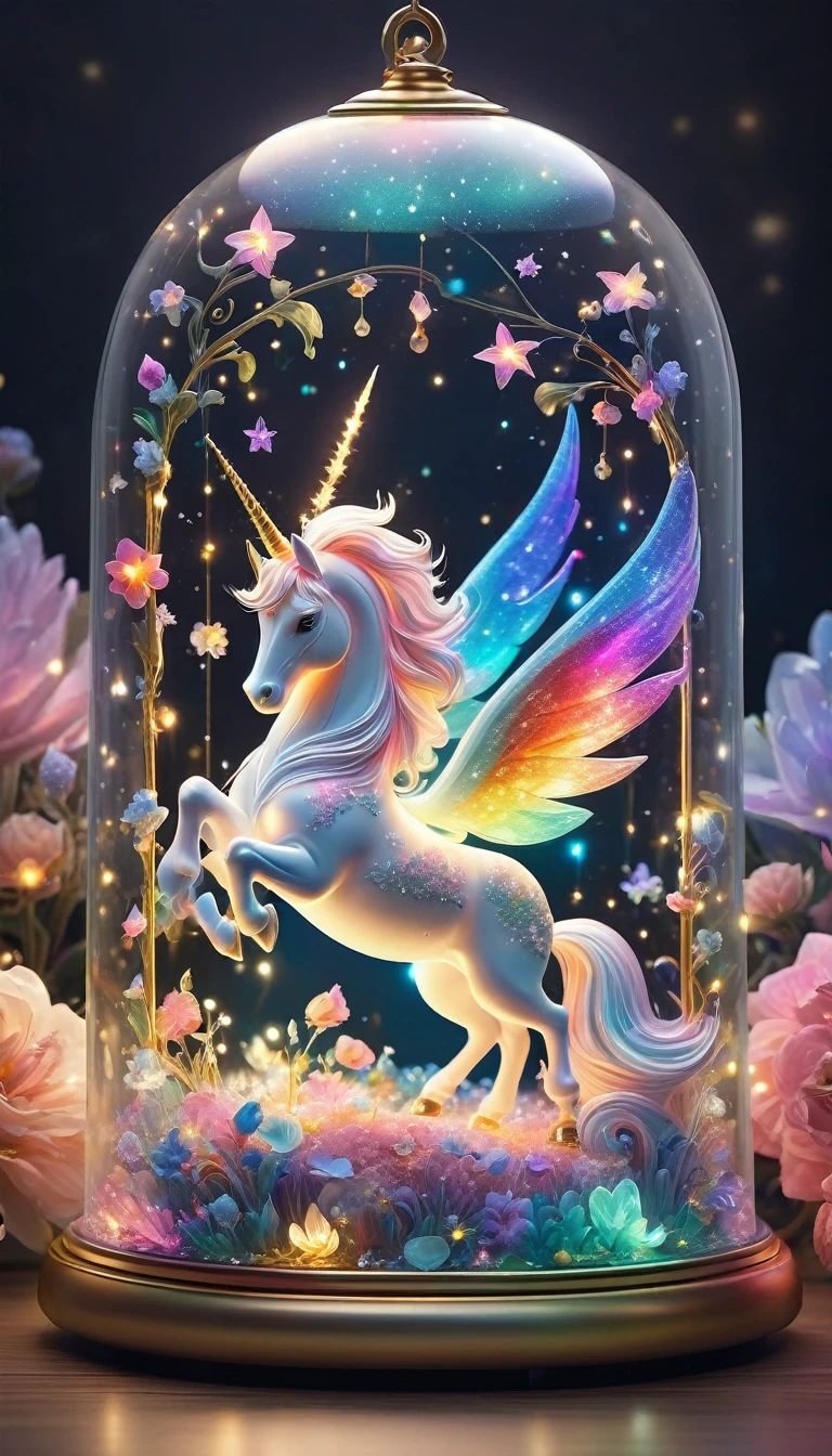 (best quality,4k,8k,highres,masterpiece:1.2),ultra-detailed,realistic,beautiful,adorable,glowing,night lights,fairy tale,unicorn theme,magical,decorative,children's bedroom,soft light,colorful,delicate design,3D rendering,vivid colors,toy-like,size of a small lamp,gentle glow,fantasy creature,enchanting,fantastic,whimsical,lovely,luminous,illuminating,decorative lighting,eye-catching,iridescent,mystical,mythical,delightful,sparkling,cartoonish,joyful,magical atmosphere,colorful rainbow,golden horn