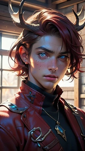 male:1.5,1 male,(male,logic,1人のmaleの子, maleの子1人,胸logic,male chest, logic肉質), 25 year old male,young,((1male,1 male,1male,male,male gender:1.5,handsome male,male focuan with very thick horn1:5,huge elk horn:1.5,elk_horn:1.5)),(((short hair, Messy Hair,short red hair, red hair:1.3))),(((freckles on the face,freckles)))young handsome male,(((red_eye:1.3))),complicated eye,beautiful detailed eye,symmetrical eye,((Detailed face)), 

(((red winter costume:1.5))),((Trouser bulge)),((complicated outfit,complicated clothes)),

(Dynamic pose:1.0),heroic,(centered,Scale to fit dimensions,Three-part method),

internal,indoor,((Barn Room)),scenery:1.25,((complicated scenery)),((Winter decorations)),

(光沢のあるWinter decorations品),High resolution,Sharp focus,(Super detailed,Very detailed),(Photorealistic artwork:1.37),(Very detailed CG unity 8k wallpaper),(((Vibrant colors,Vibrant Themes))),(complicated),(masterpiece),(highest quality),Artistic photography,(Photography by sldr),(complicated background),perfect rendered face,Perfect facial details,Realistic Face,Photorealistic,Analog Style,((complicated detail)),(((realism))),
