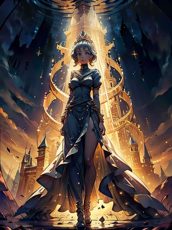 A princess, glowing dress