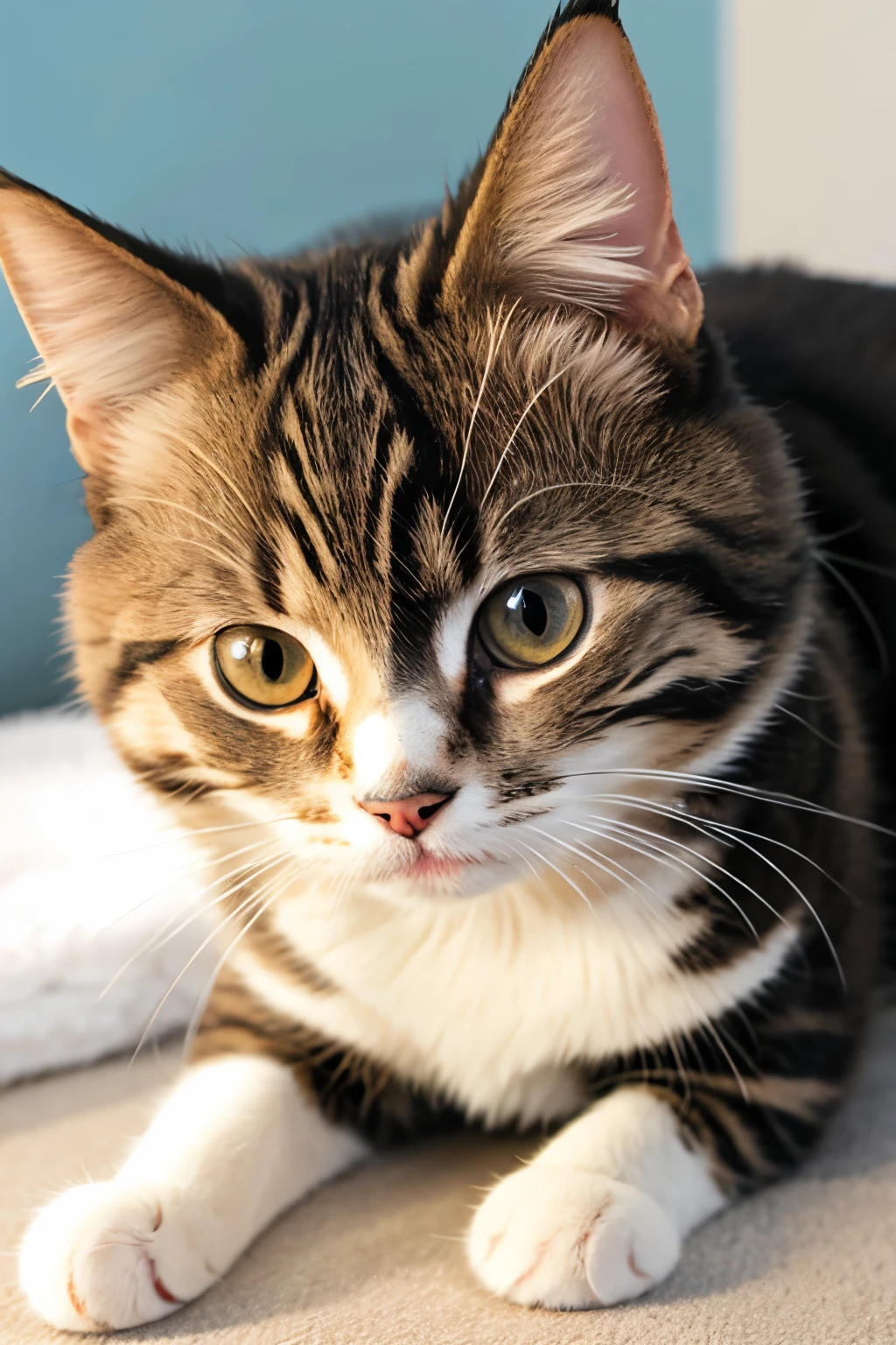 Cat fluffy American Shorthair