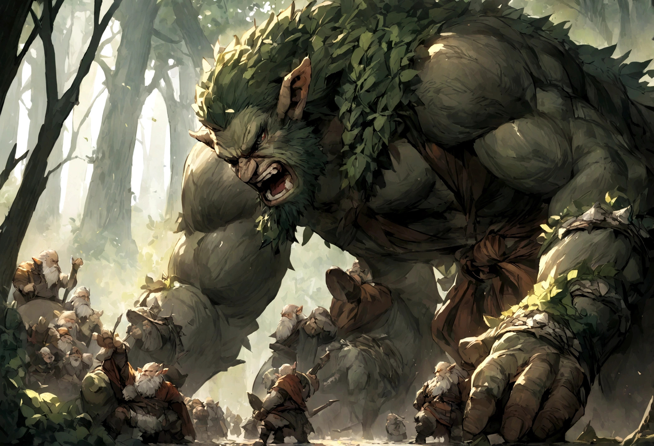 War between Dwarves and Orcs in the Forest、Thousands of Dwarves