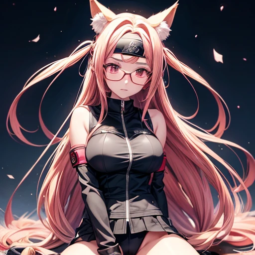 anime girl with glasses and long hair, anime visual of a cute girl, anime style. 8k, pin on anime, anime vibes, anime style 4 k, anime moe artstyle, anime aesthetic, anime girl desktop background, anime visuals, anime girl with real hair, ethereal anime, anime girl with long hair, beautiful anime portrait , anime , Naruto, Naruto anime, Sharingan background, at night, dark , Sharingan , wearing Naruto headband fox ears and tail　Spread your legs　Lightning is falling　Large Breasts