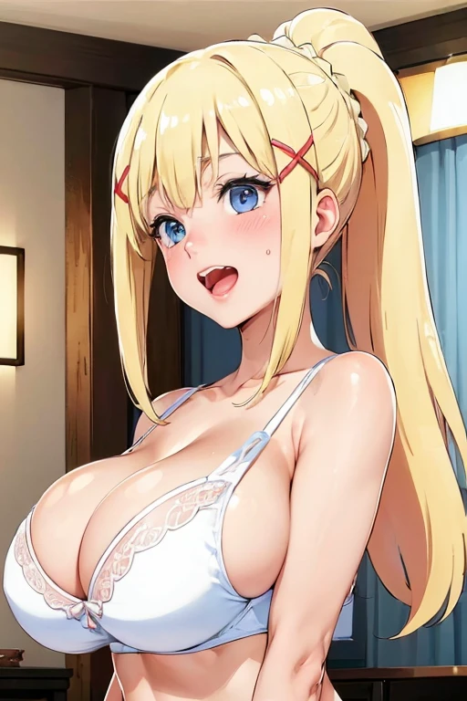 ((Best Quality, 8K, Masterpiece: 1.3)), Focus Clear: 1.2, Top quality, high image quality, masterpiece, photo realistic, blury background, blush (((huge breast, focus breast, nice body)))