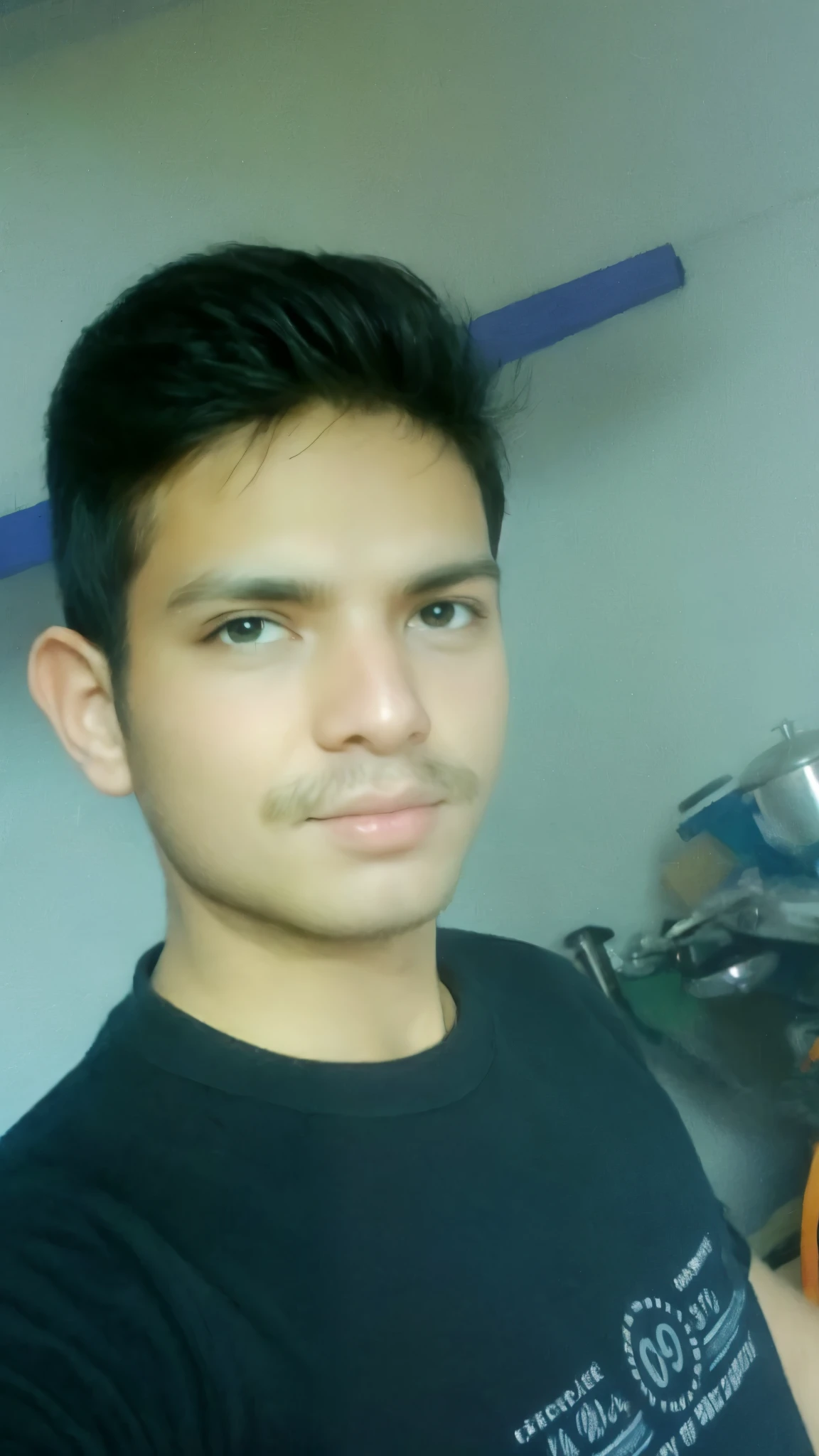 Dark black mustache