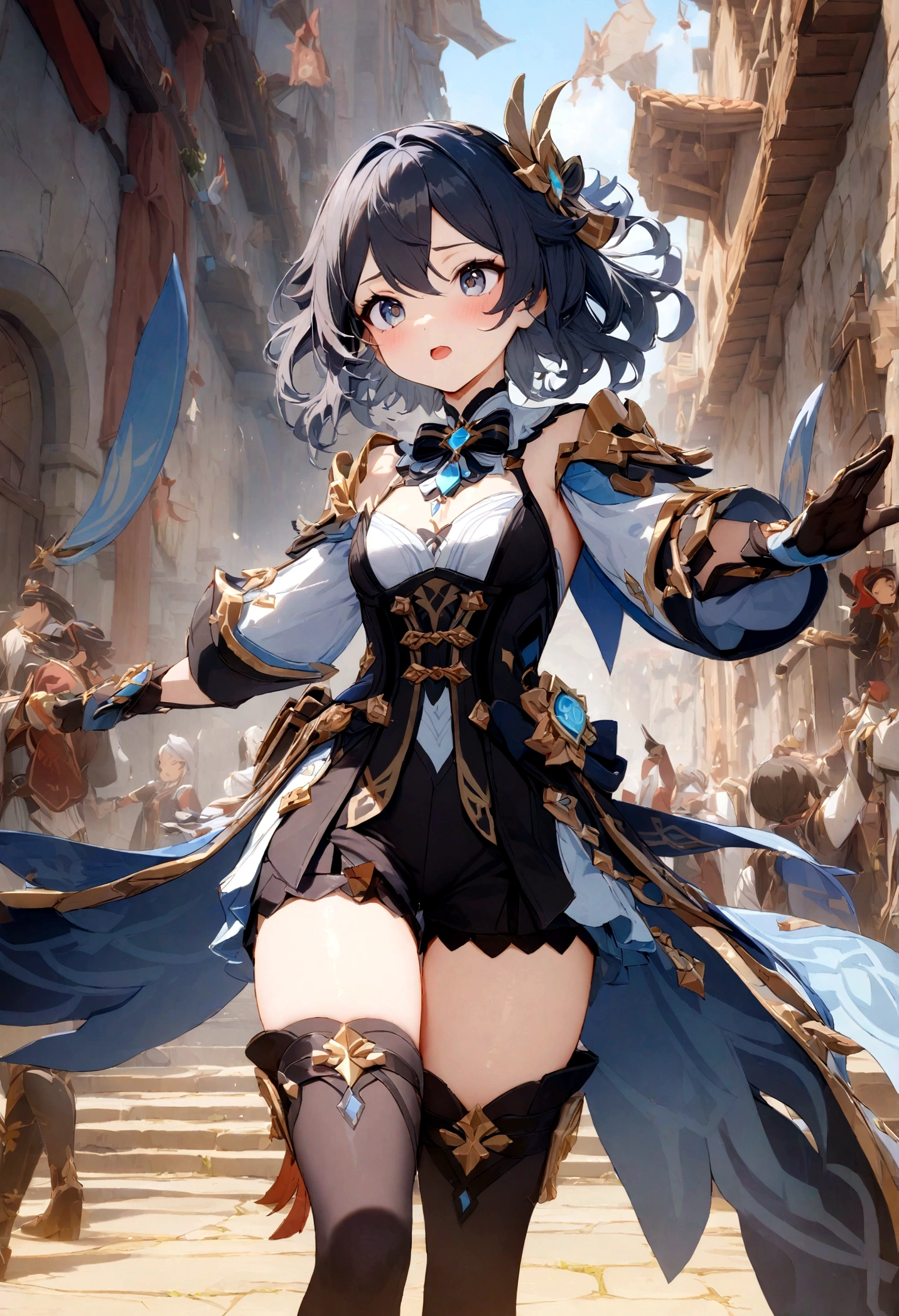 masterpiece,8K,Genshin Impact,girl,Battle Scenes,cute