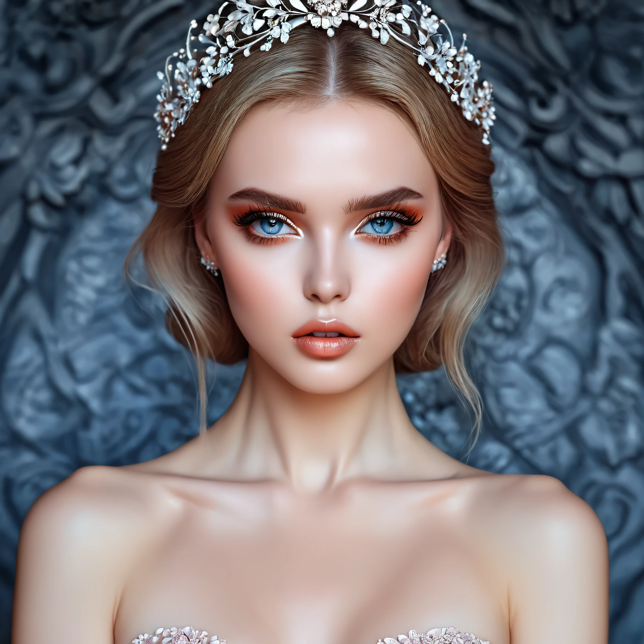 A breathtaking full body portrait of pure femininity, highlighting unparalleled beauty, captivating eyes, yelena belova, perfect face , dasha taran, and skillful makeup with blush. The scene is adorned with intricate details, and the harmonious background creates a perfect balance. (Breathtaking portrait of pure femininity:1.4), (Unparalleled beauty with incredible eyes:1.3), (Skillful makeup with blush:1.4), (Adorned with intricate details:1.3), (Harmonious background for perfect balance:1.4), HDR. Inspired by captivating portrayals of femininity, this image emphasizes beauty, mesmerizing eyes, skillful makeup, and a harmonious background with intricate details. 4K UHD image, Cinematic view, Photorealistic, High-definition, Intricate, Sharp, Ultra-detailed, Crisp flower tattoos, (mystical tattoos), BREAK, (masterpiece:1.1), (bestseller), (masterful), hotify, sexy, nsfw, intricate detail, photo, high resolution, highres, intricate detail, (shiny skin:1.2), extremely high detail, extreme detail, Fuji Film, photograph, (realistic skin texture:0.4),